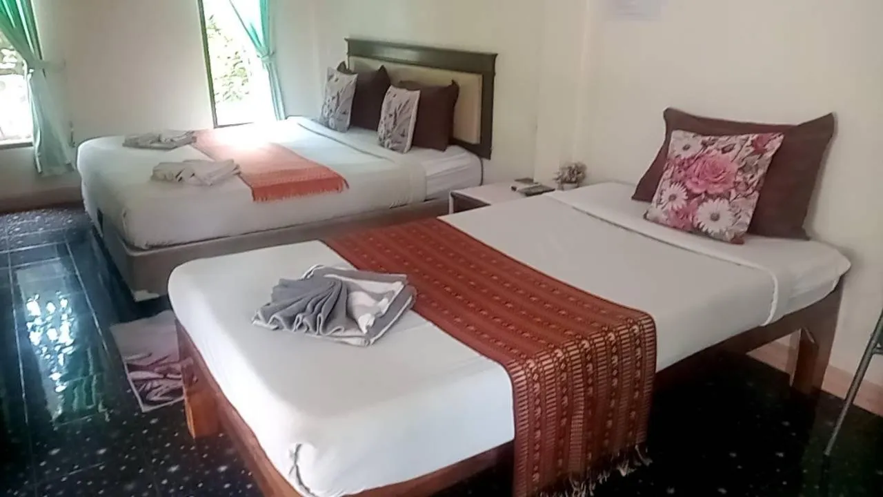 Bed in Aonang Green Park Bungalow