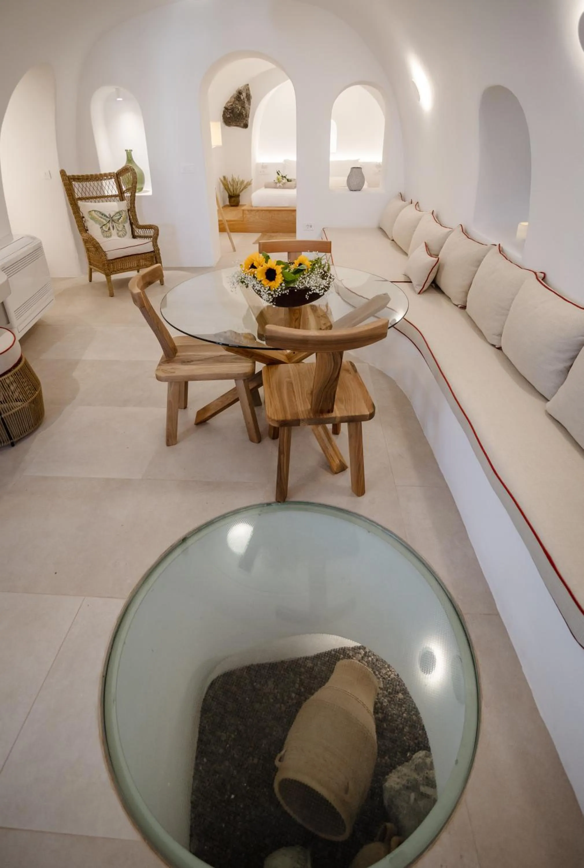 Seating area in Oia Mare Villas