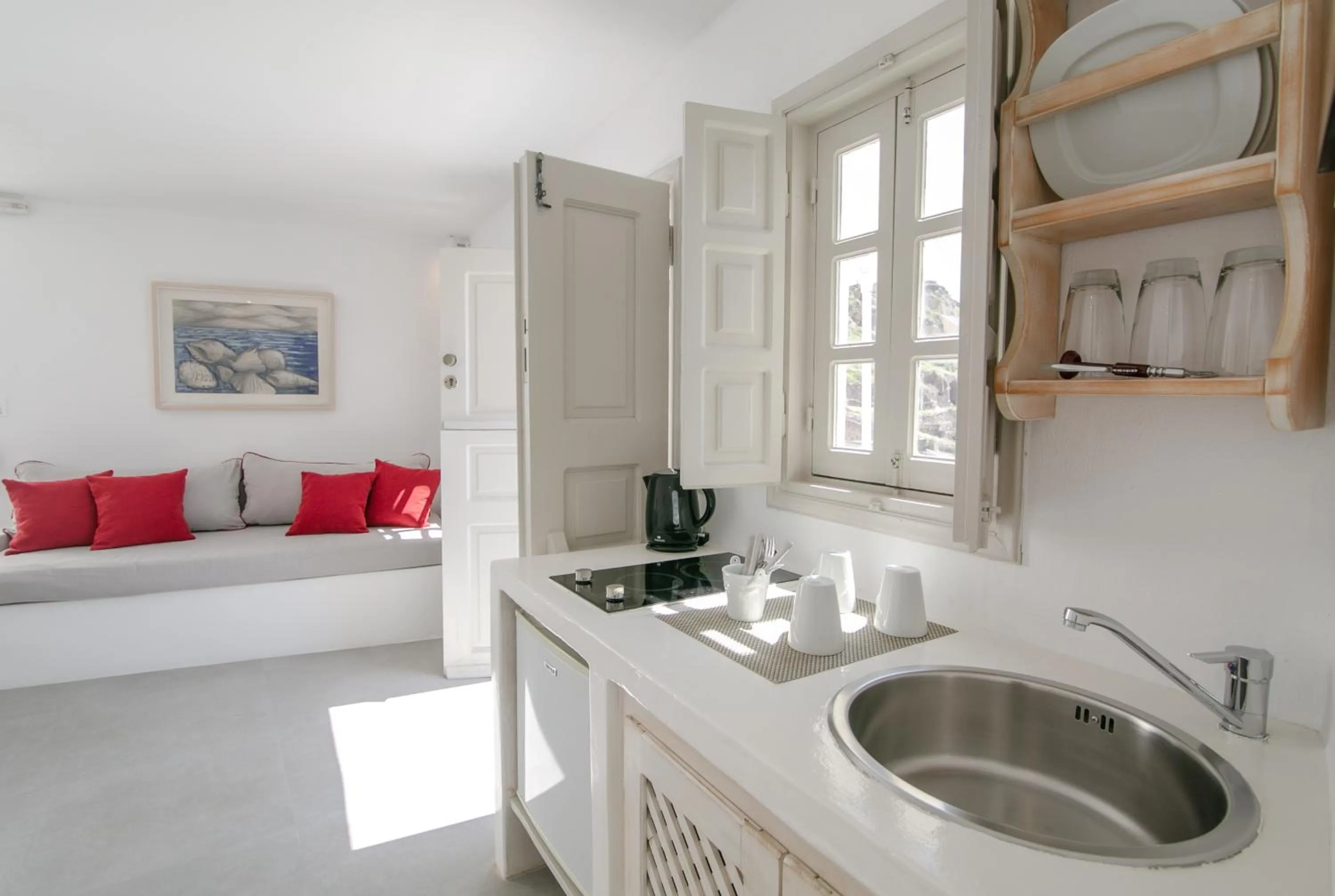 Living room in Oia Mare Villas