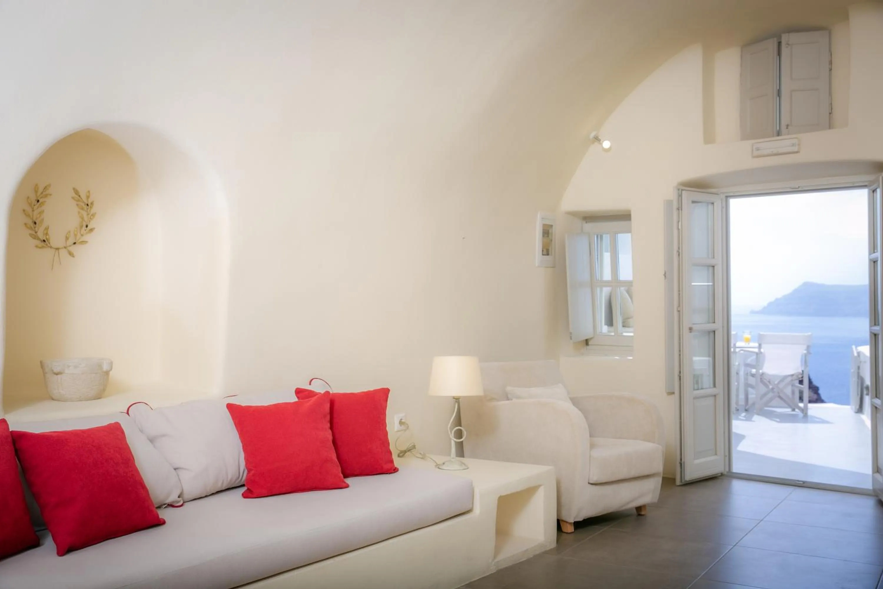Seating area in Oia Mare Villas