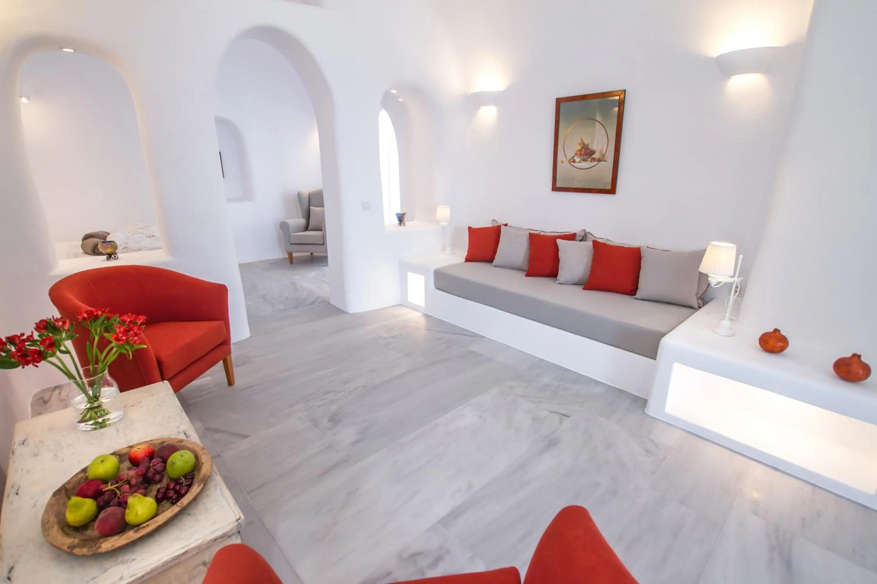 Seating area in Oia Mare Villas
