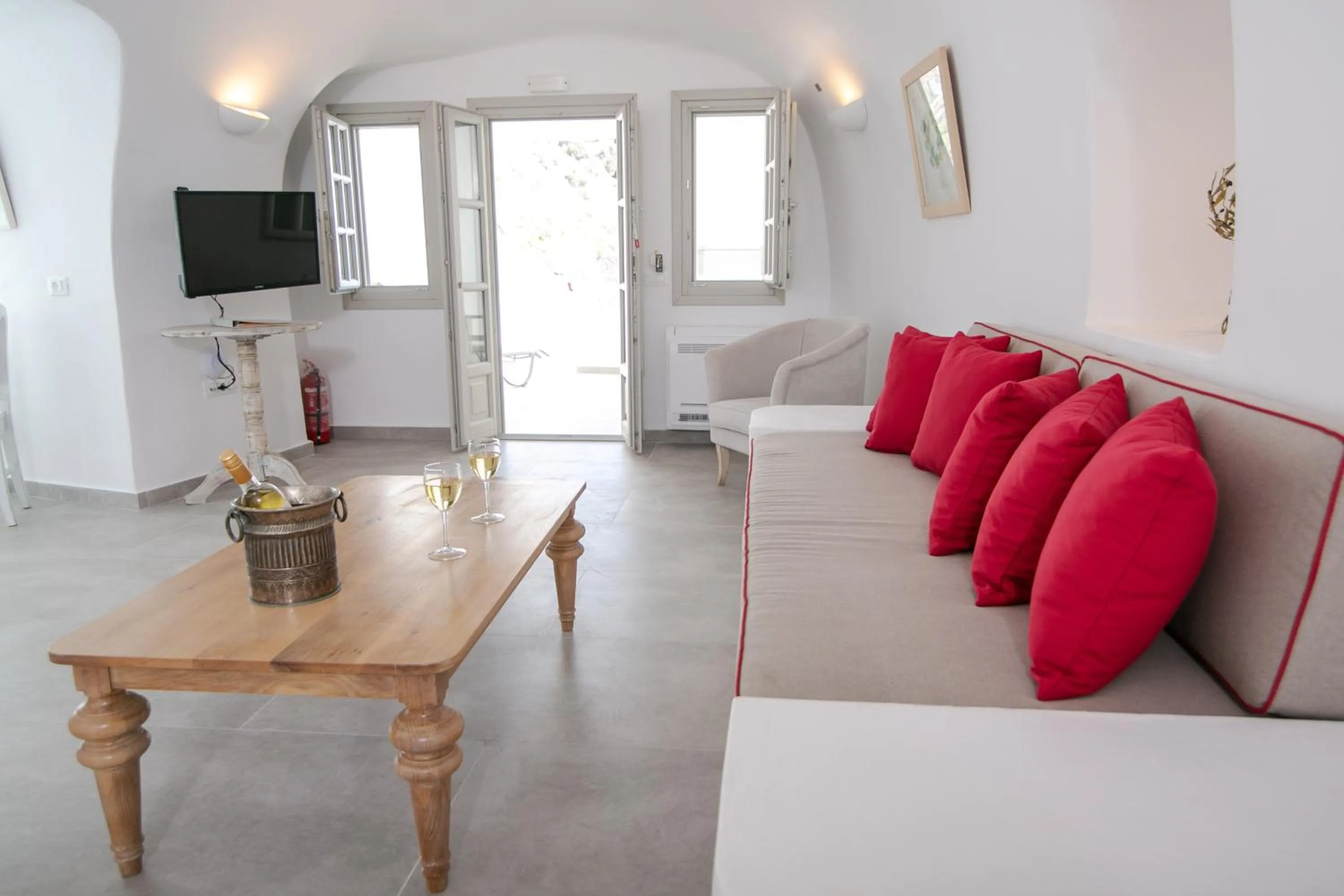 Living room in Oia Mare Villas