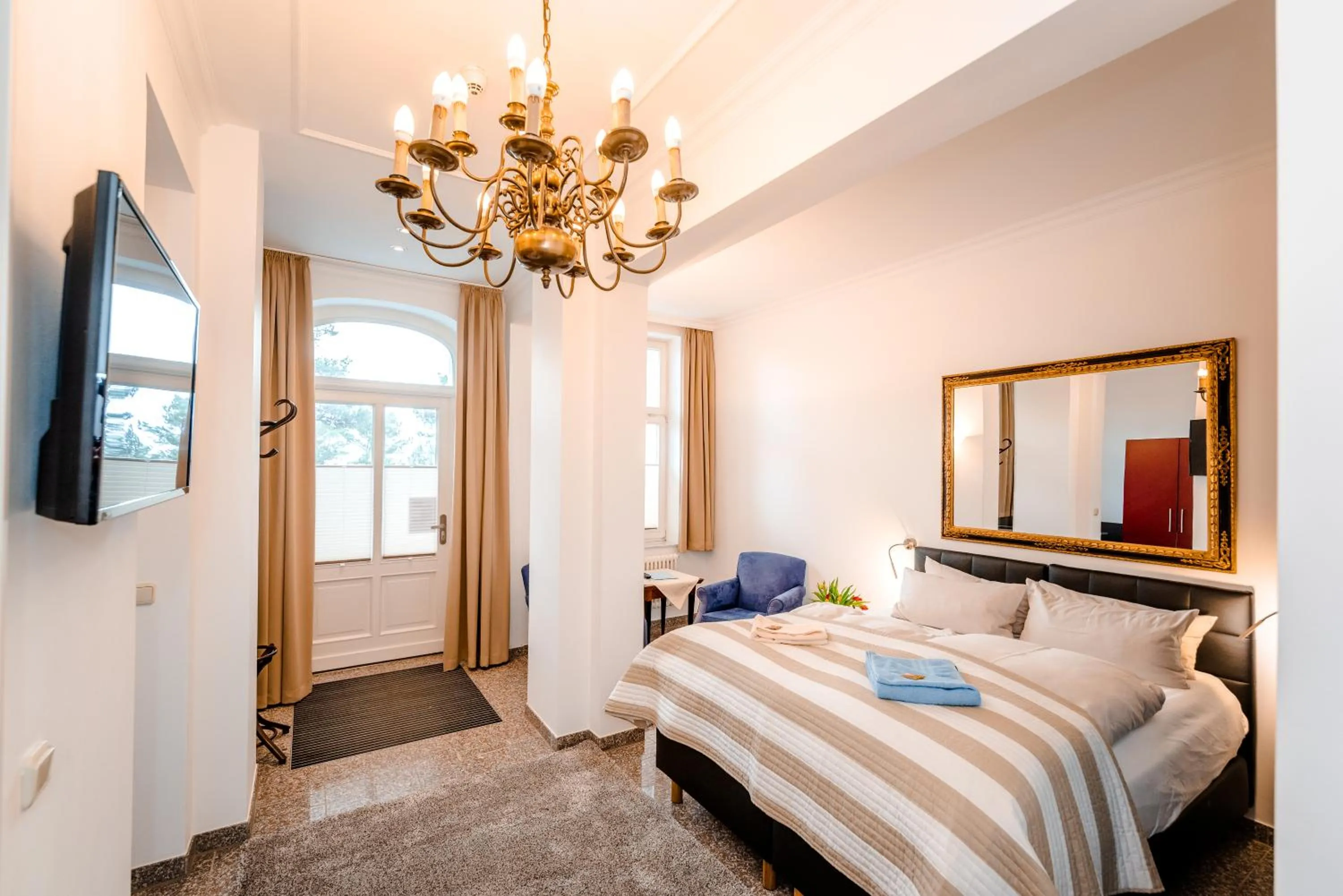 Bed in Aparthotel Seeschlösschen