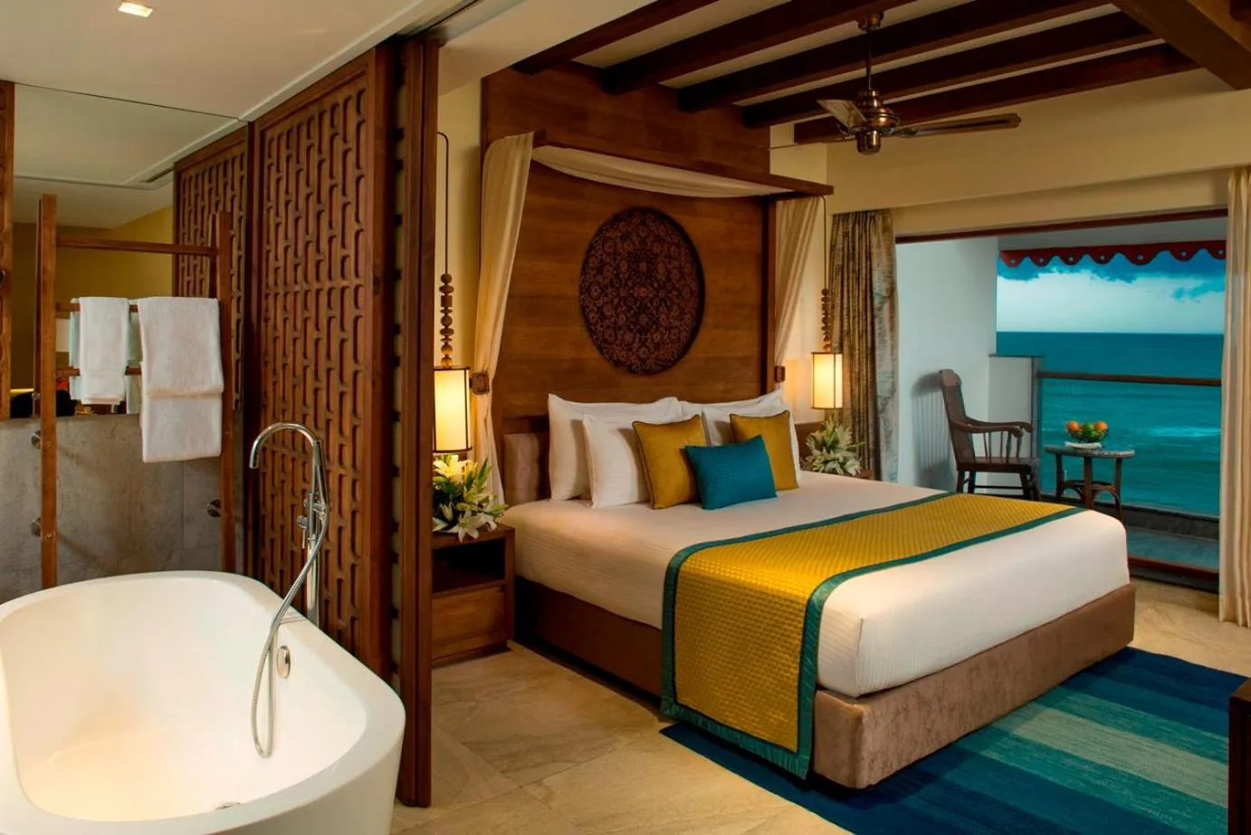 Photo of the whole room, Bed in Radisson Blu Resort Temple Bay Mamallapuram