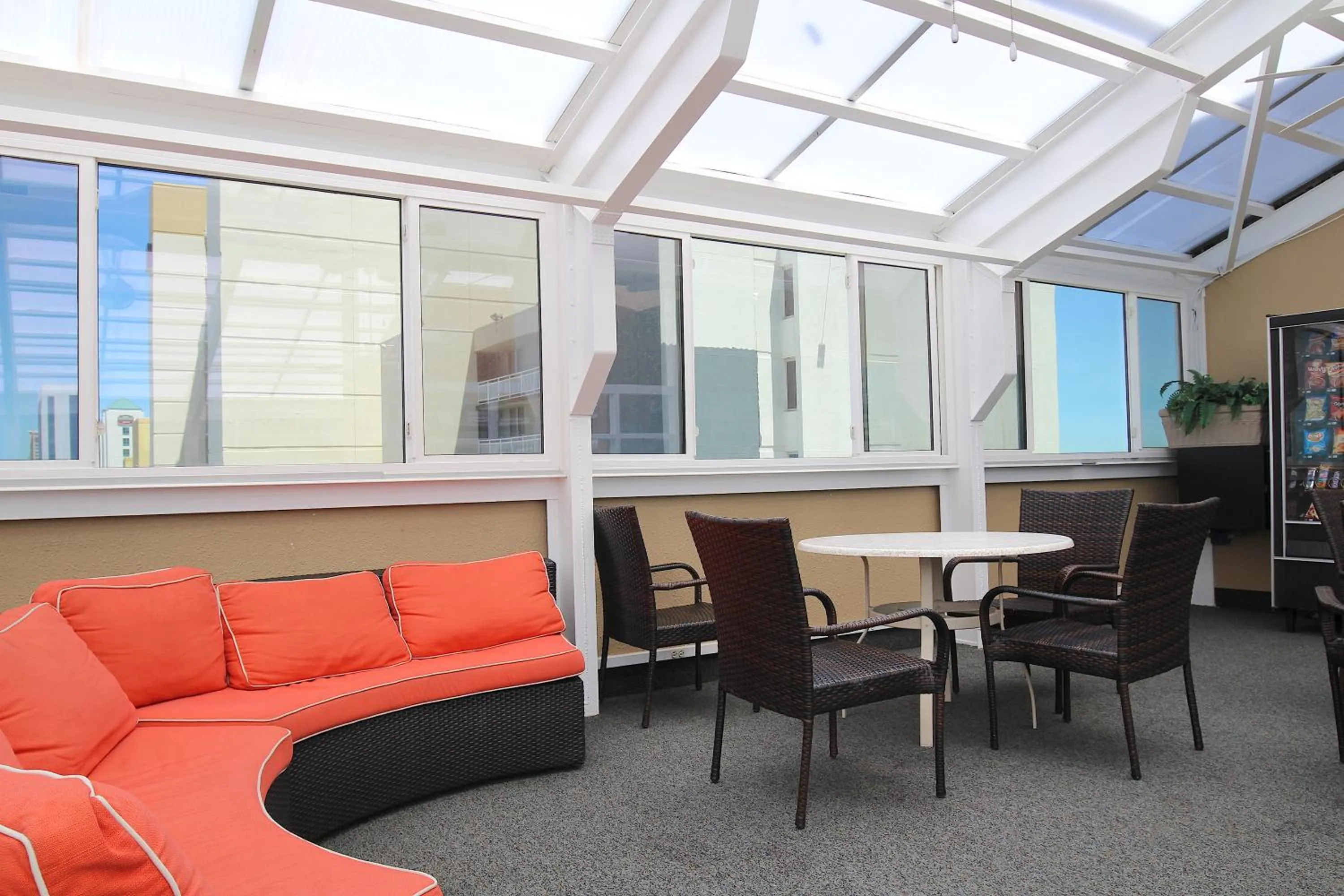 Patio in Ocean Sands Resort, Oceanfront, Virginia Beach by Vacatia