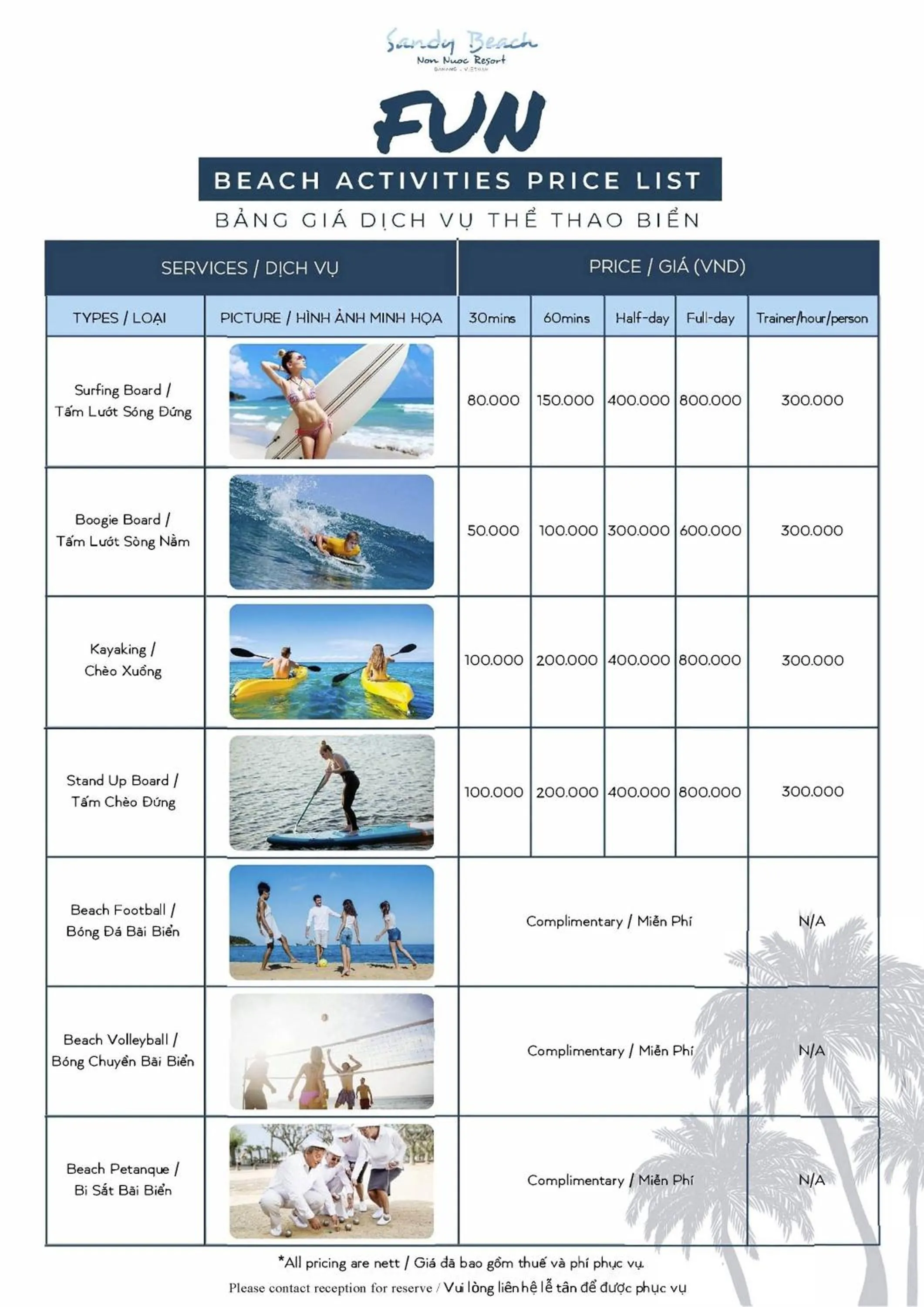 Sports in Sandy Beach Non Nuoc Resort