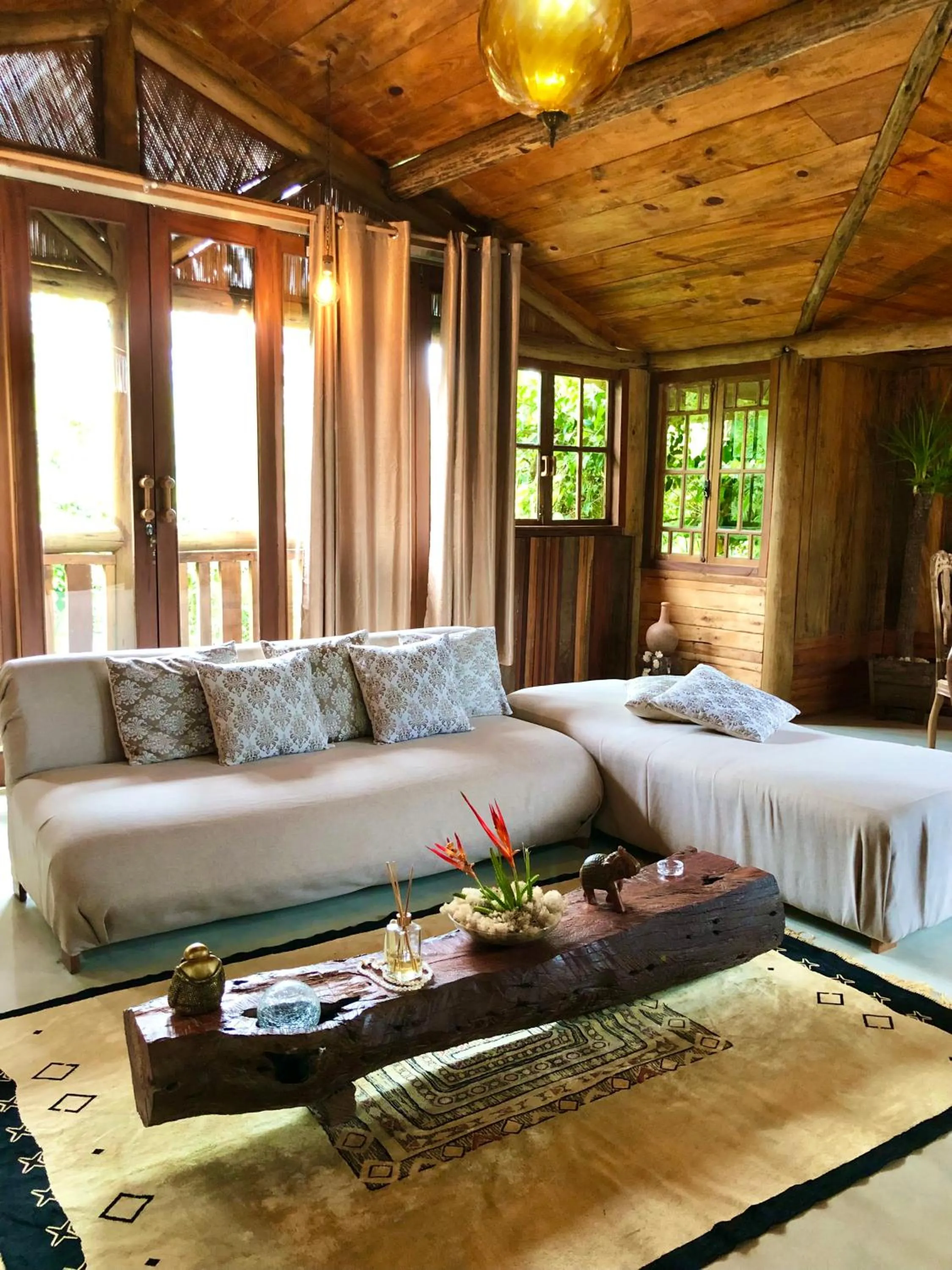 Living room in Eliza, Bangalô vista mar em Trancoso