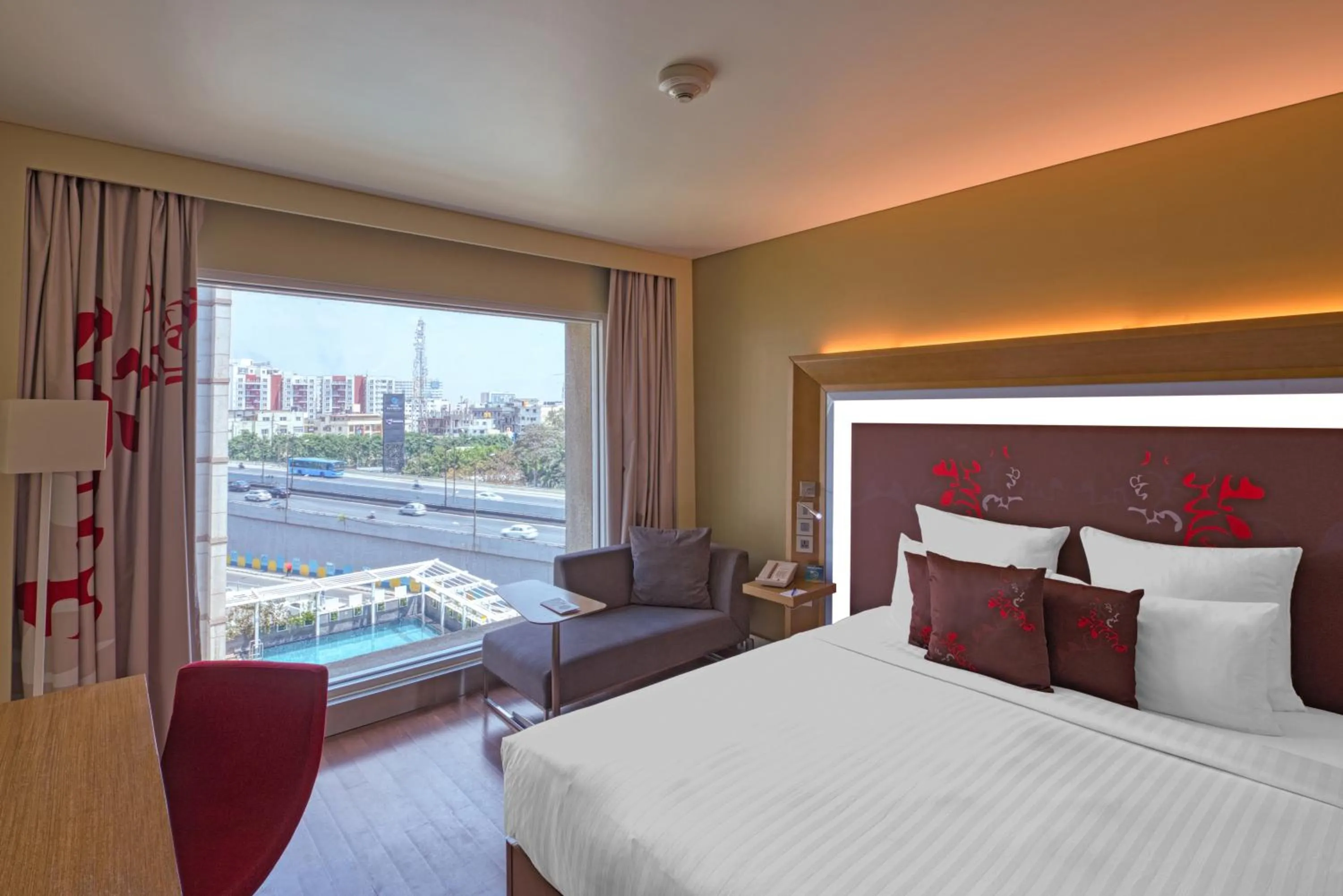 View (from property/room), Bed in Novotel Bengaluru Outer Ring Road