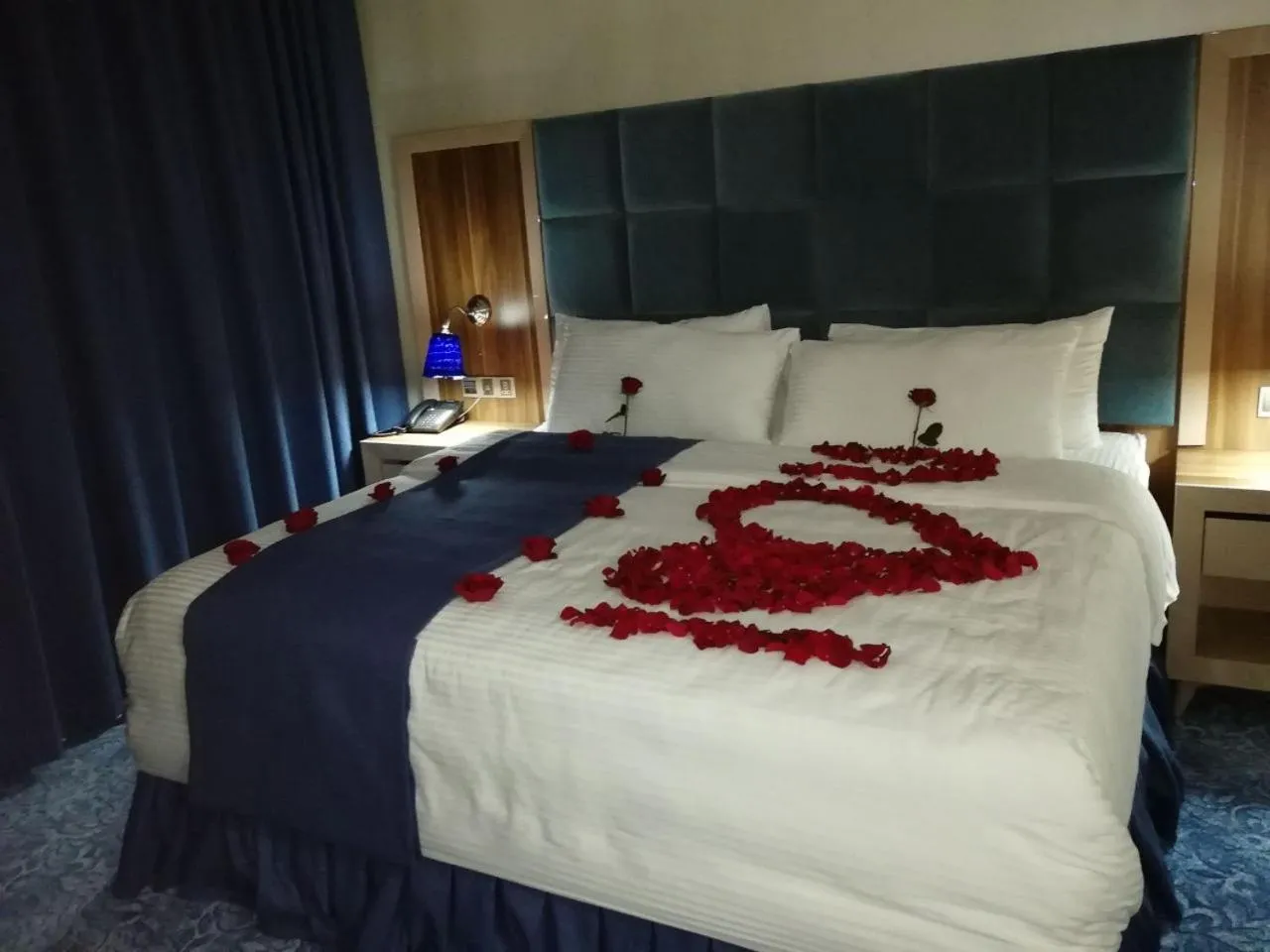 Bed in Swiss Blue serviced Apartments- Al Zahra