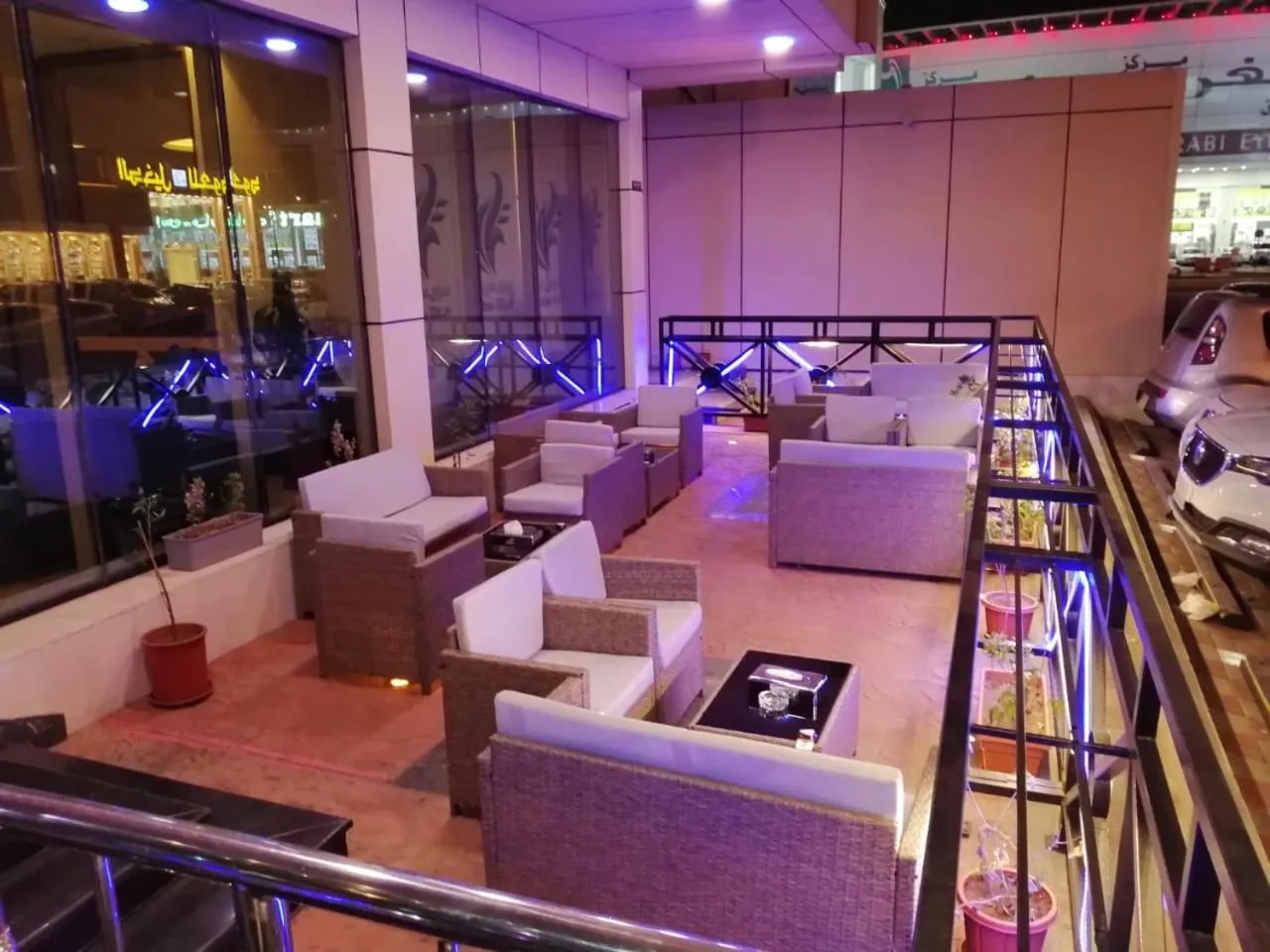 Seating area in Swiss Blue serviced Apartments- Al Zahra