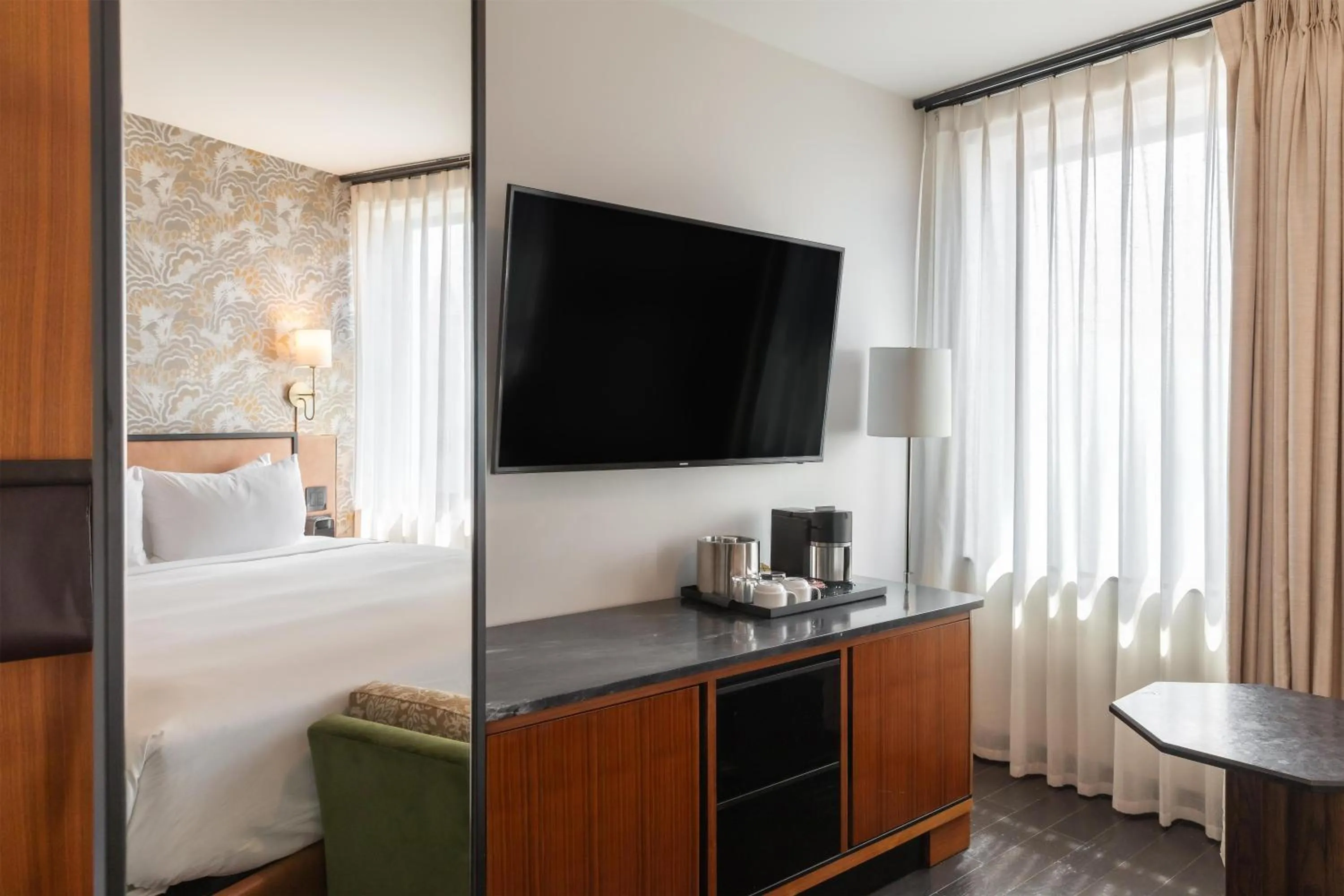 Bedroom, Bed in Holston House Nashville, in The Unbound Collection by Hyatt