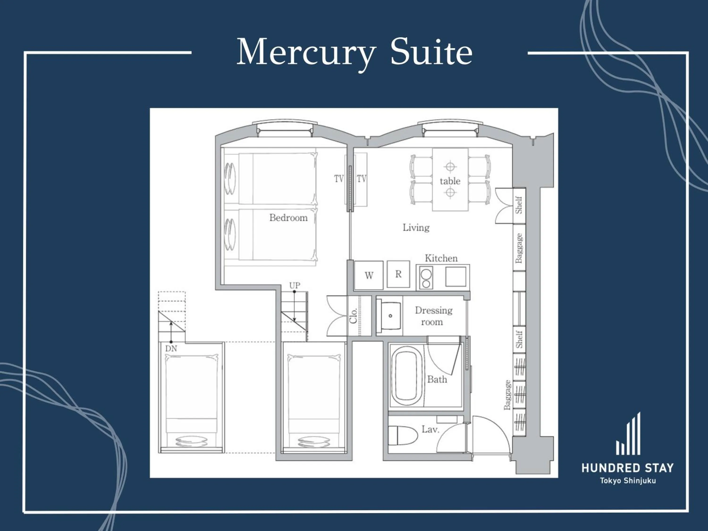 Floor plan in Hundred Stay Tokyo Shinjuku