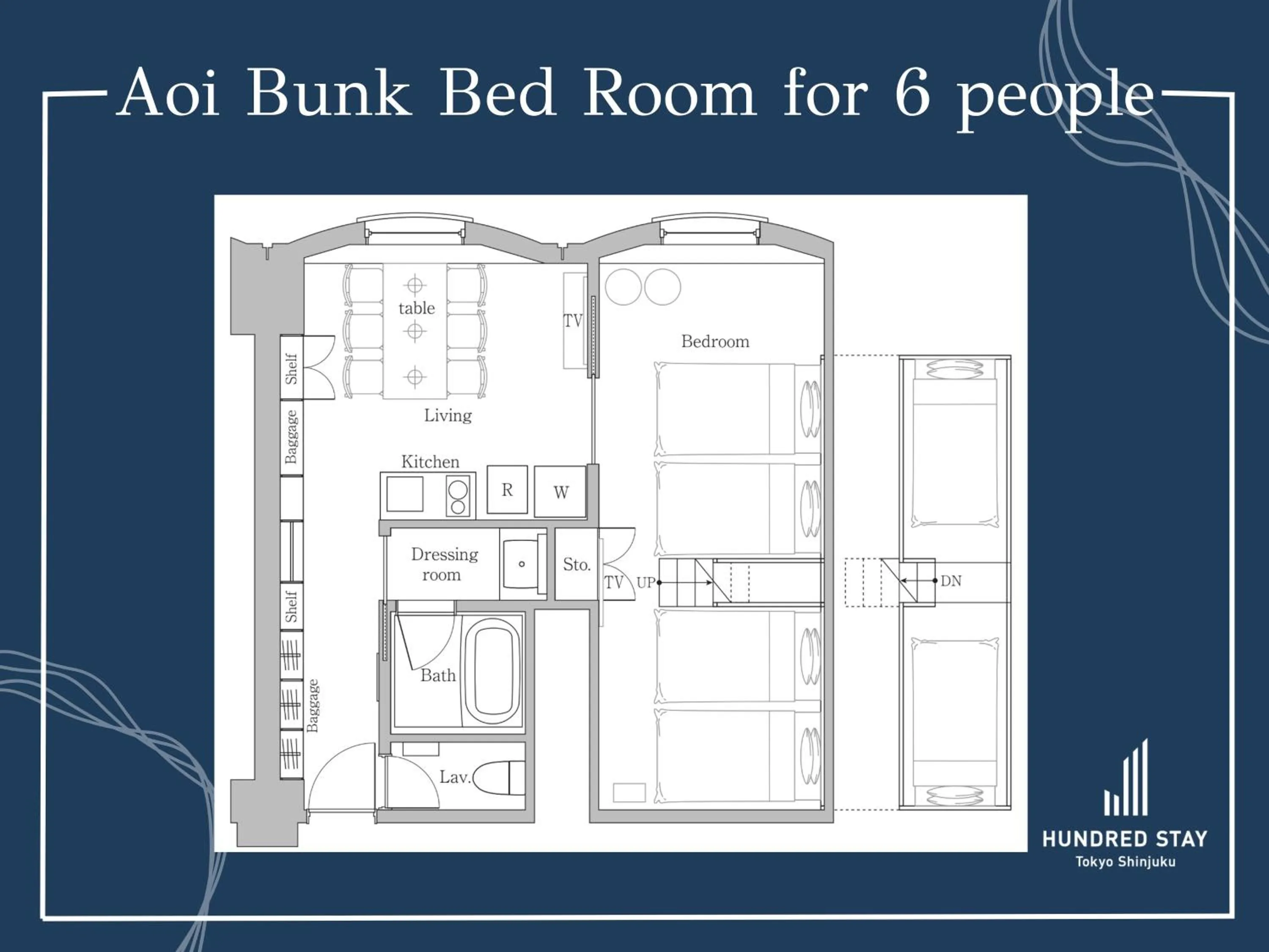 Floor plan in Hundred Stay Tokyo Shinjuku