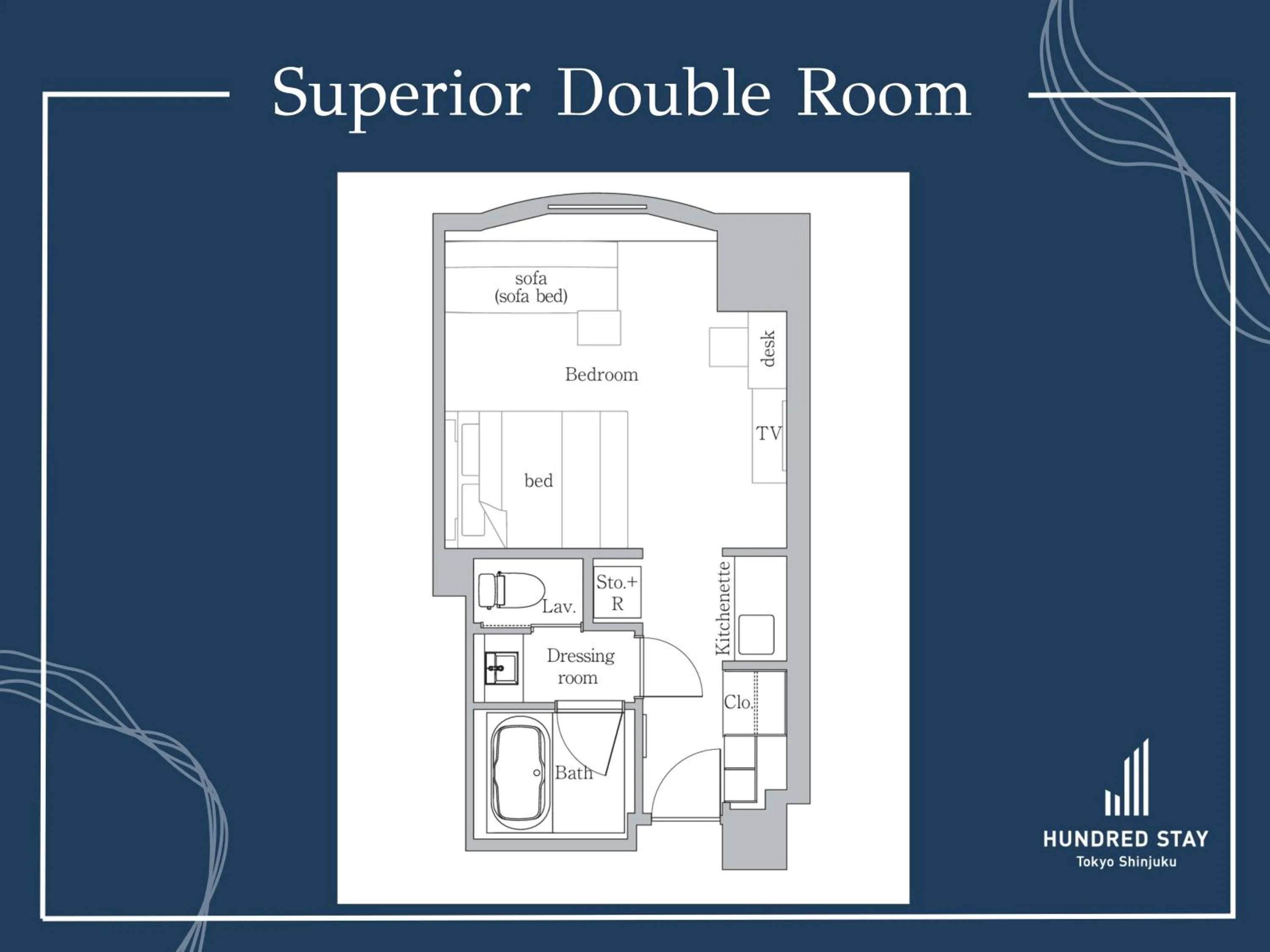 Floor plan in Hundred Stay Tokyo Shinjuku