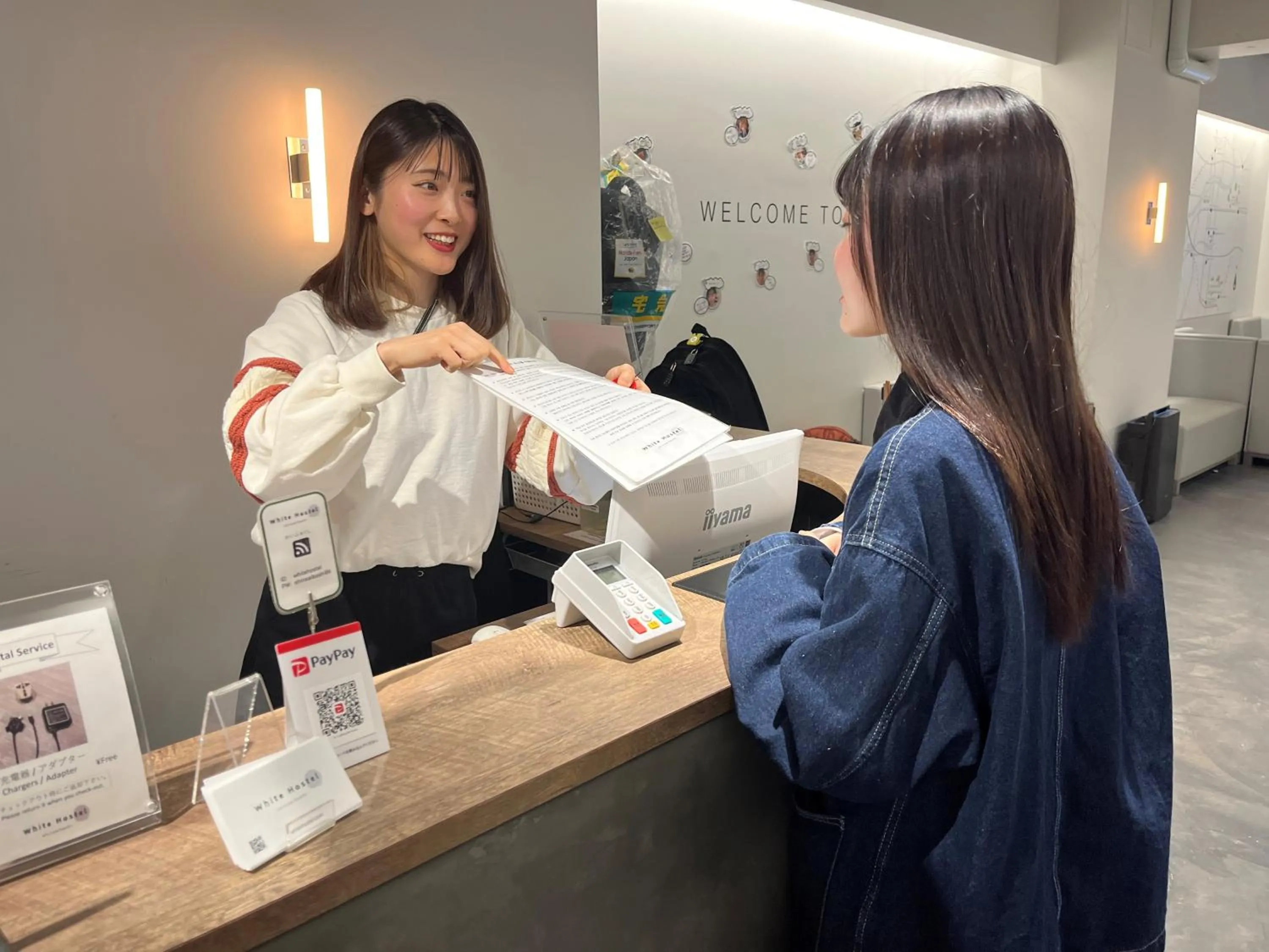 Staff in White Hostel Shinsaibashi