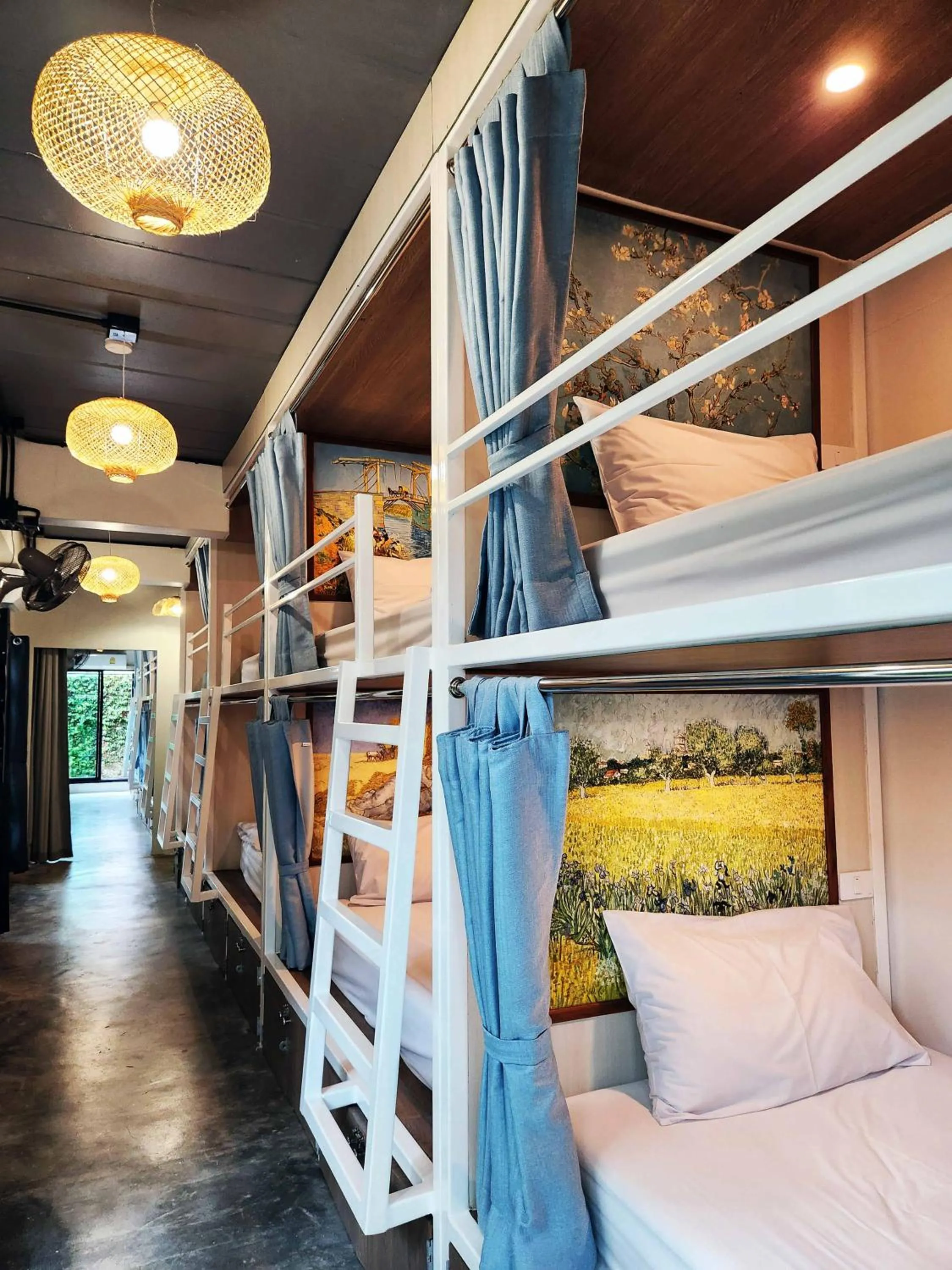 Photo of the whole room, Bed in Baan Mai Kradan Hostel Chiang Rai