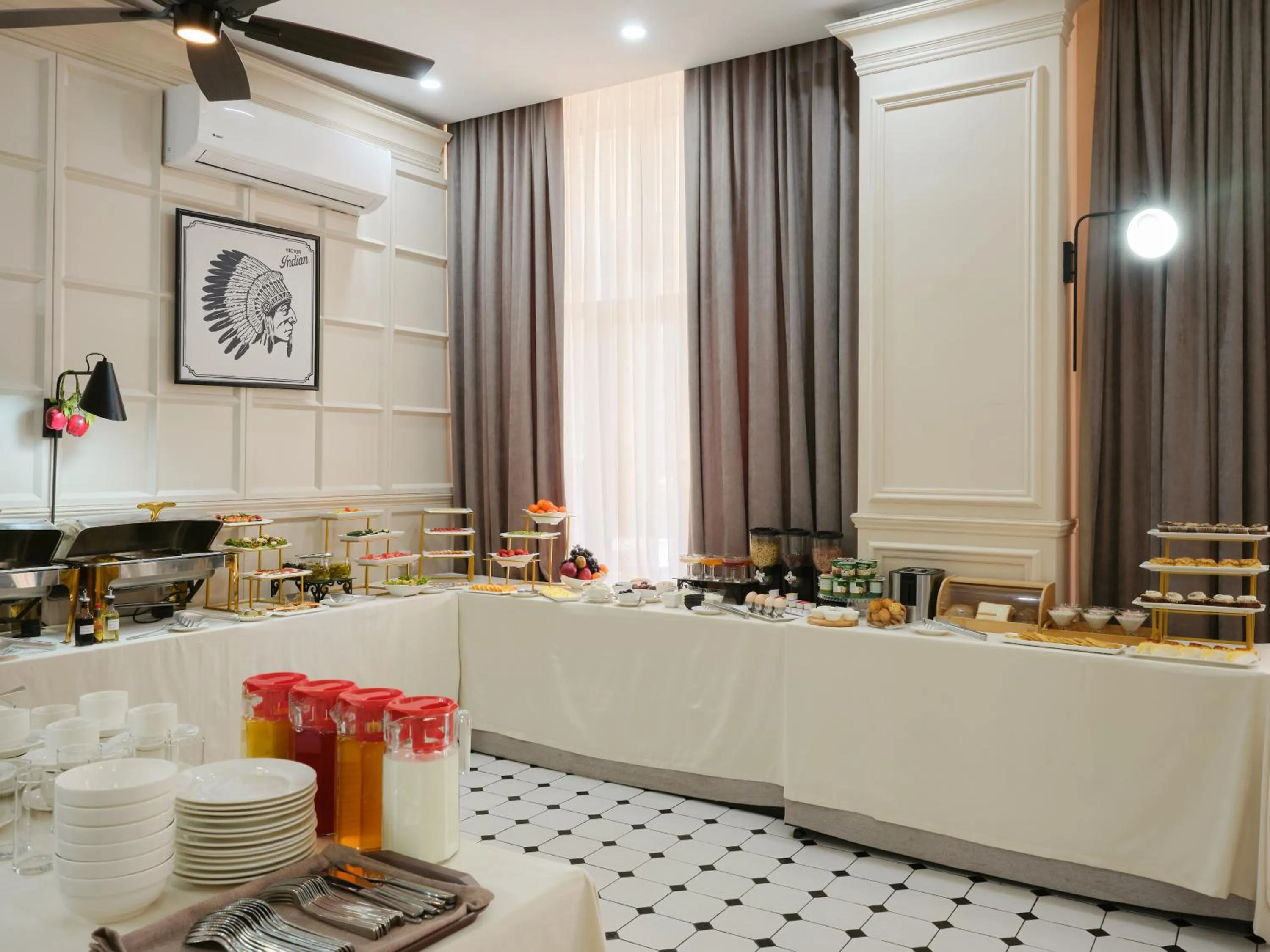 Buffet breakfast in Madison Ave Hotel Bishkek