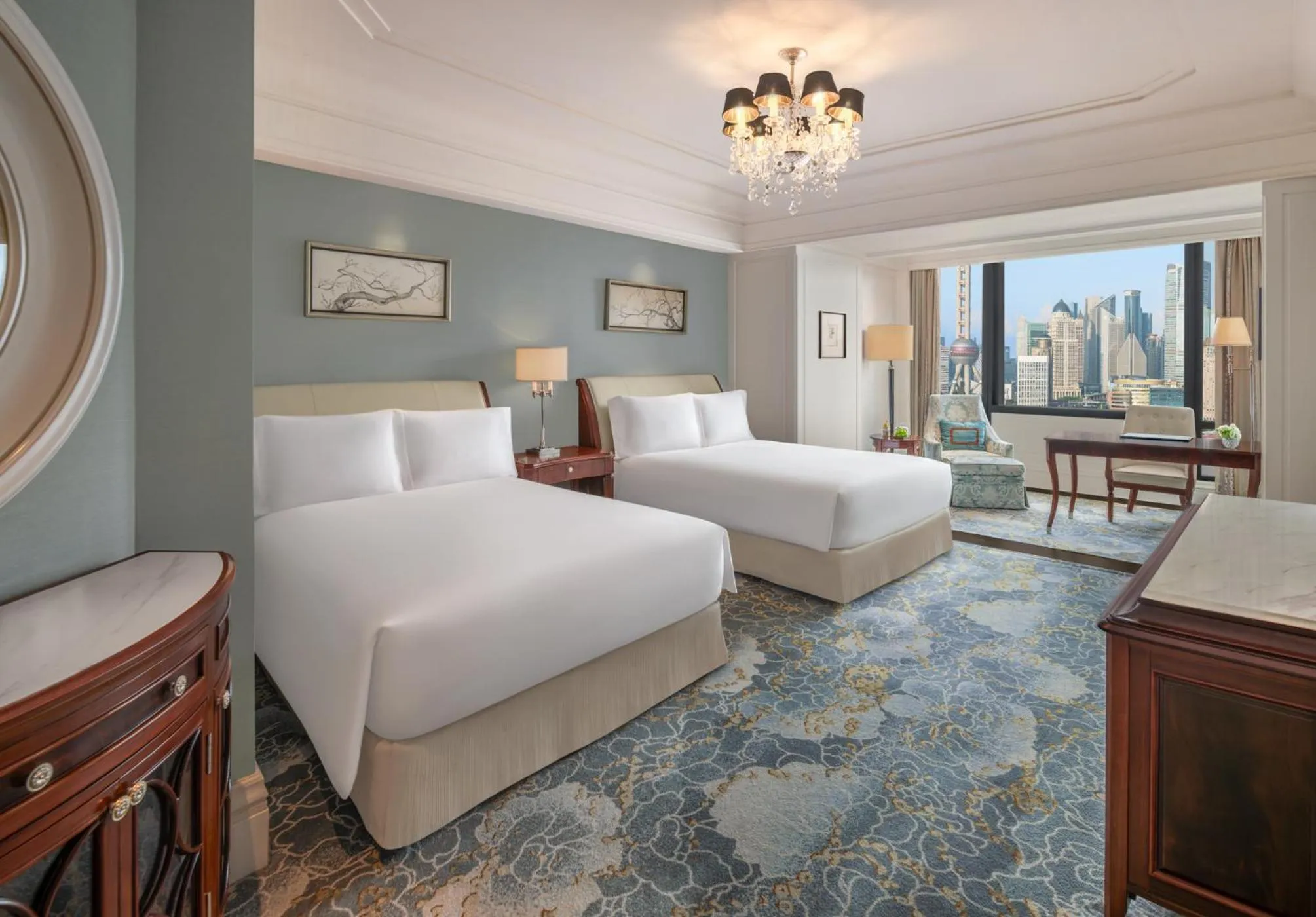 Bedroom, Bed in Waldorf Astoria Shanghai on the Bund