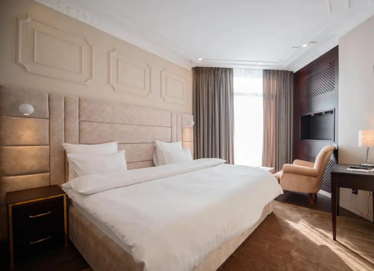 Property building, Bed in Kazakhstan Hotel