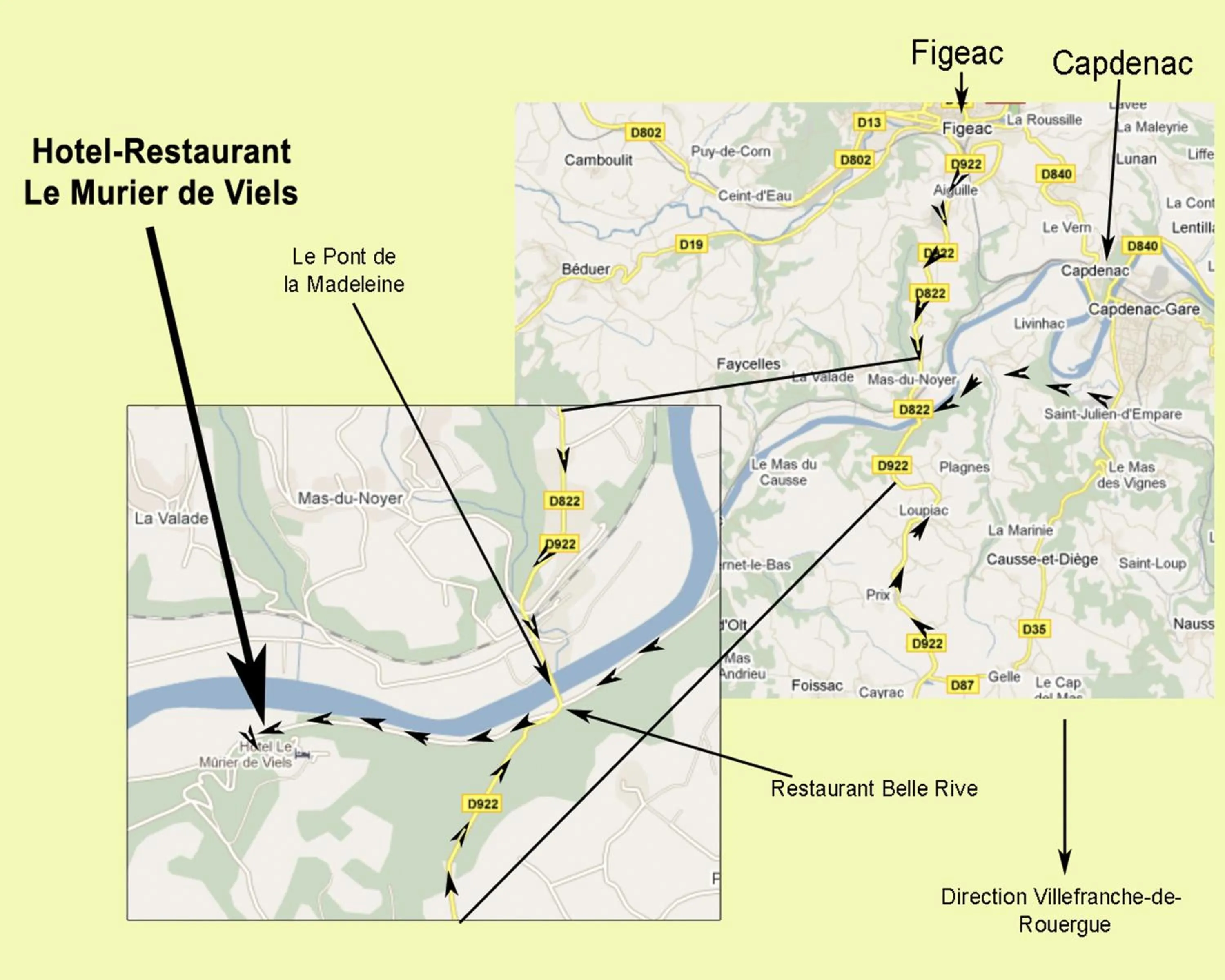 Bird's eye view in Hôtel Restaurant Le Mûrier de Viels - Grand Figeac