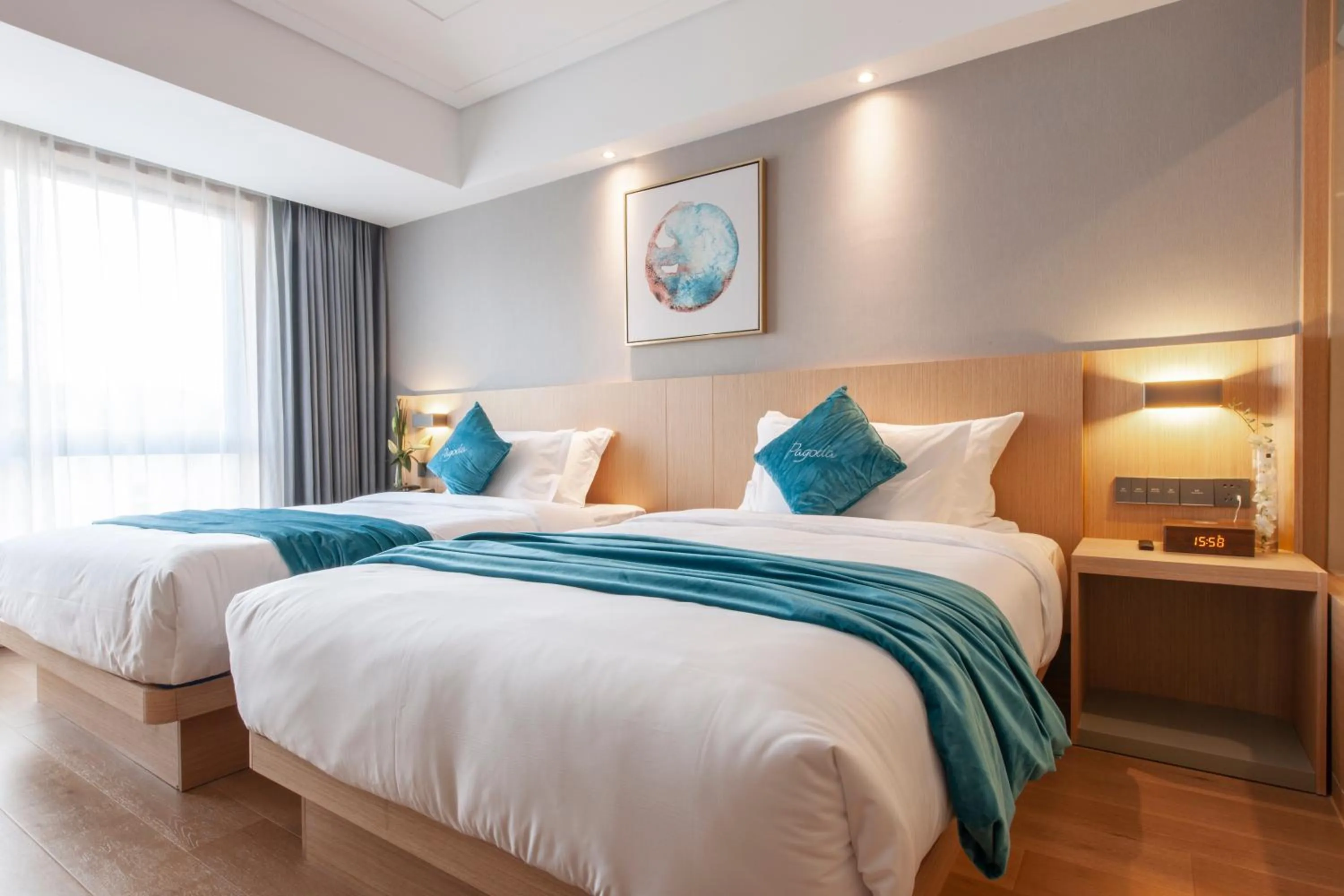 Bed in Shanghai Baixia Pagoda Hotel