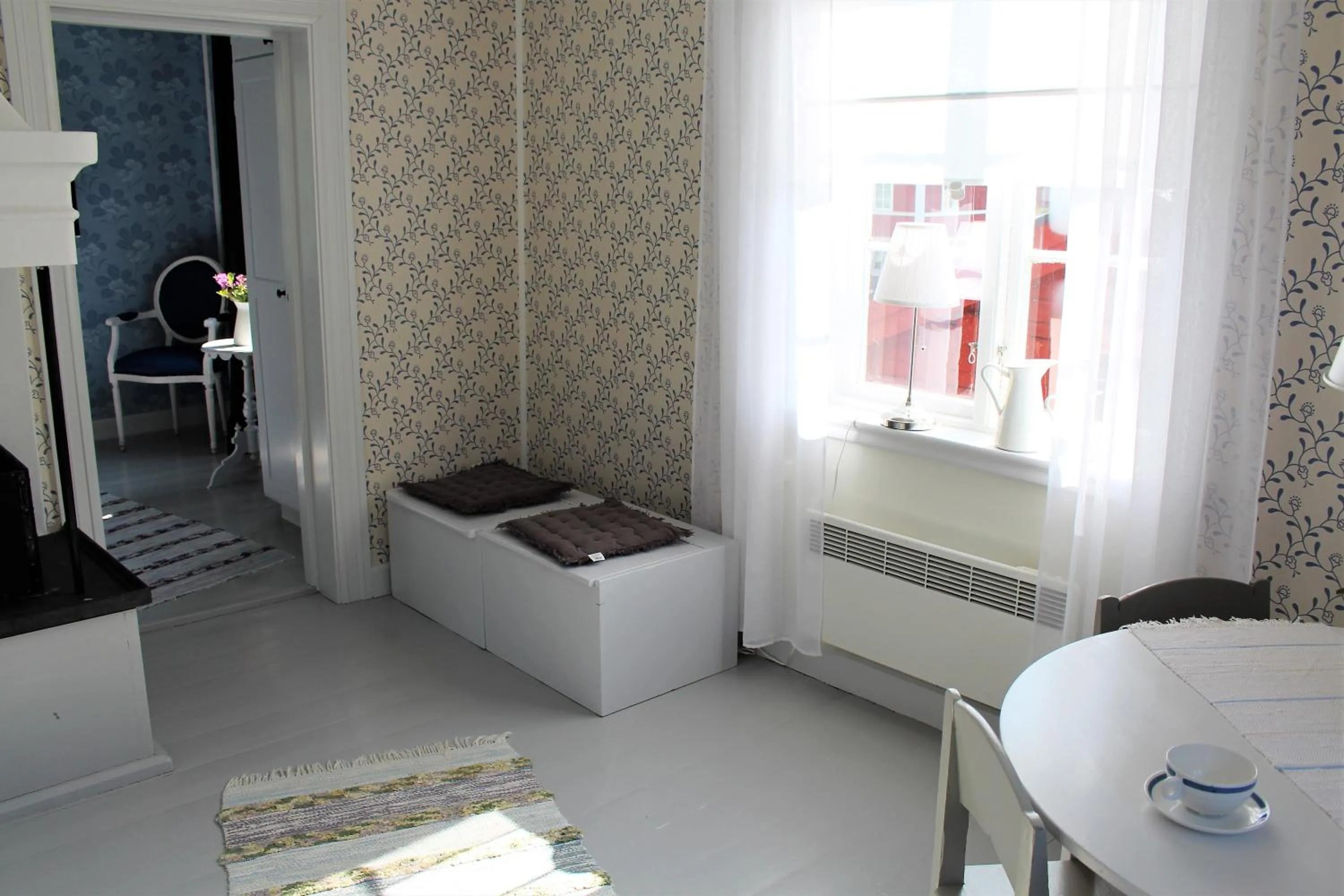 Seating area, Bed in STF Hostel Vilhelmina Kyrkstad