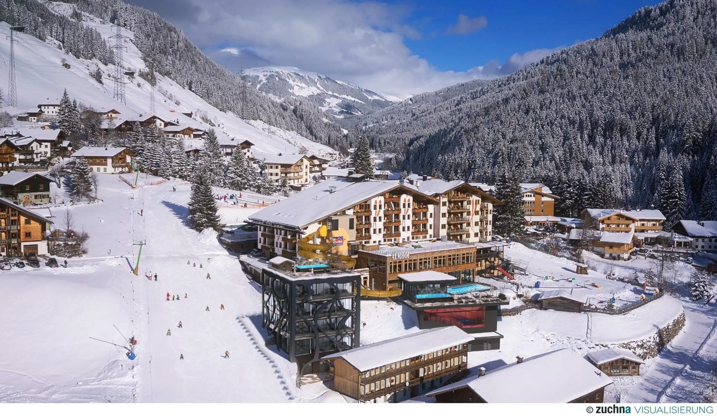 Bird's eye view in Almhof Family und Wellness Resort