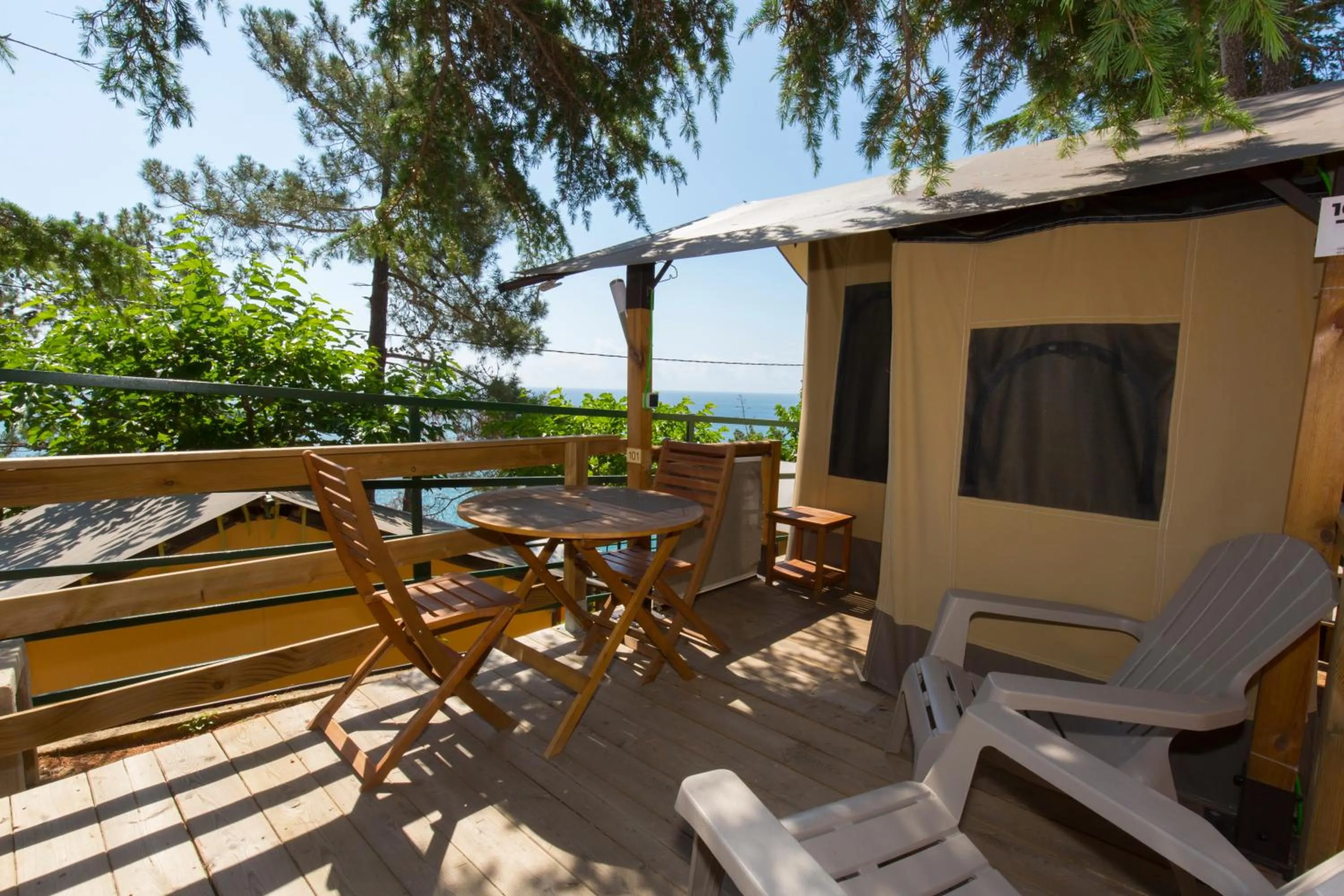Balcony/Terrace in Camping Bungalows El Far