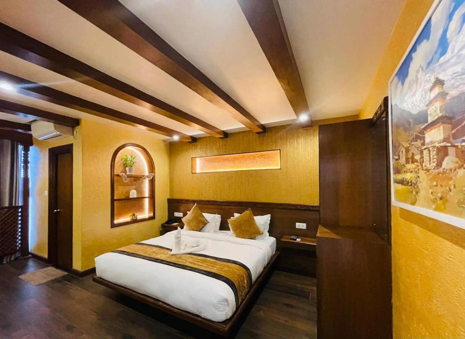 Bedroom, Bed in Timber House by Tara Group