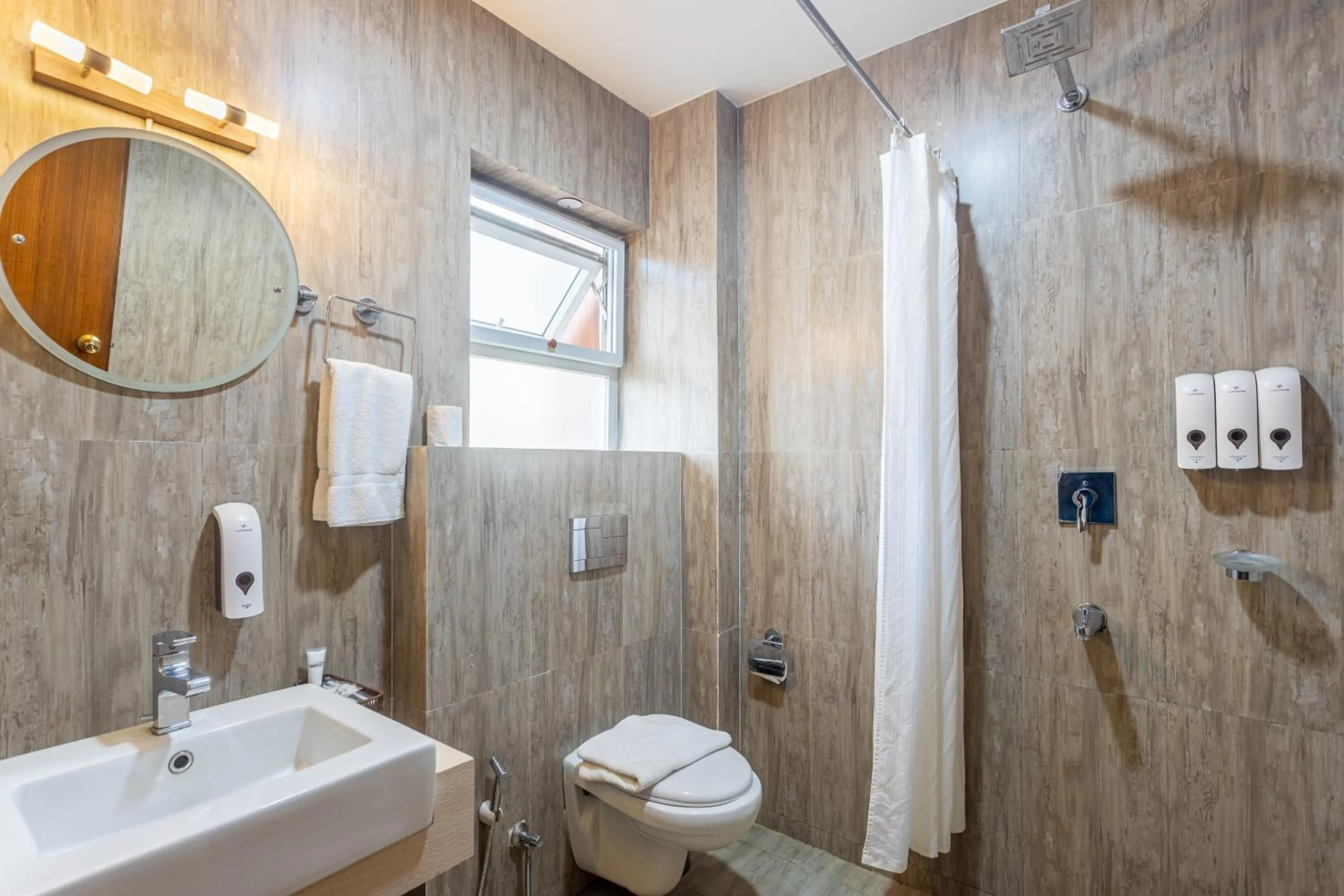 Shower in Timber House by Tara Group