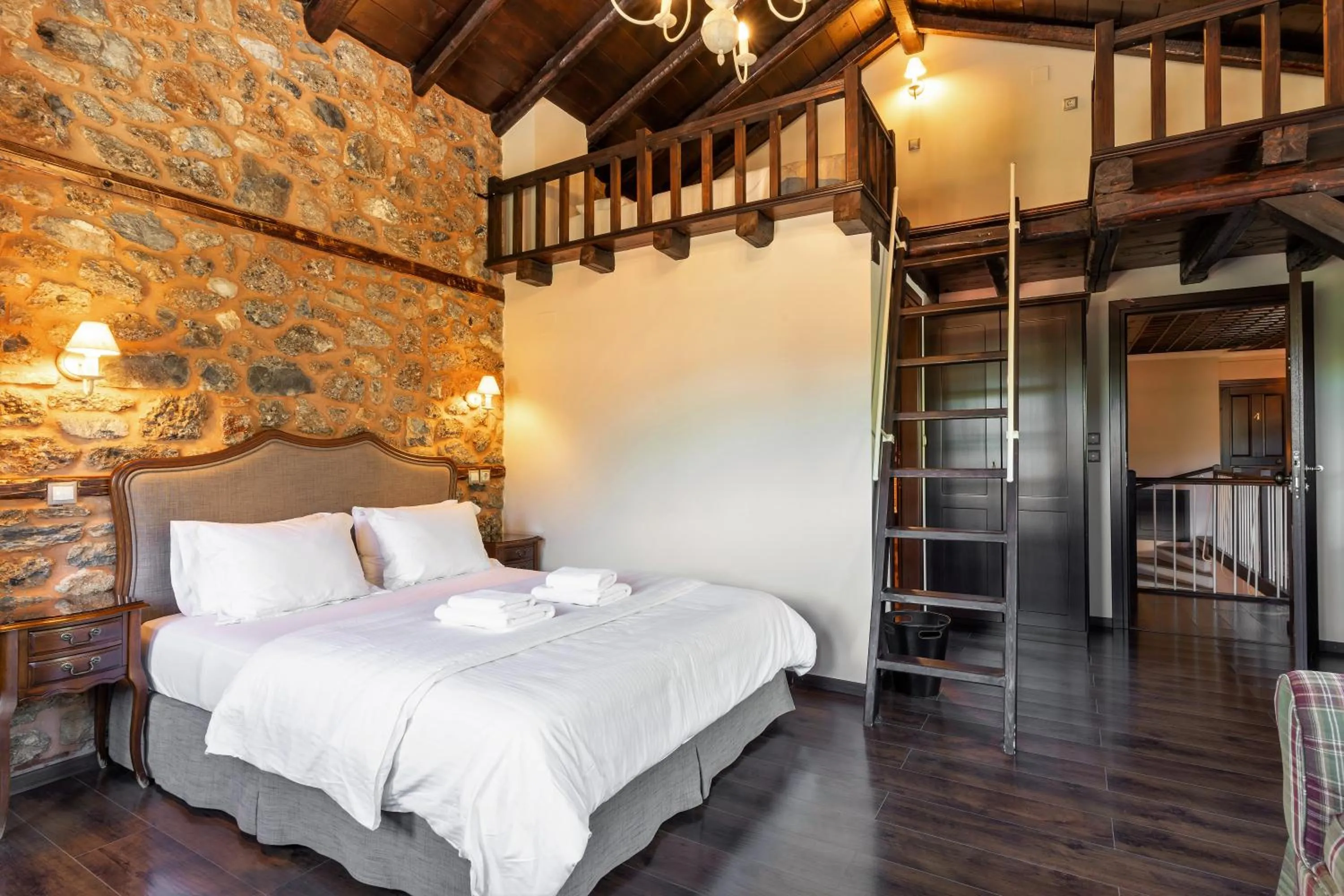 Bedroom, Bed in Palio Litochoro The Countryside Lodge