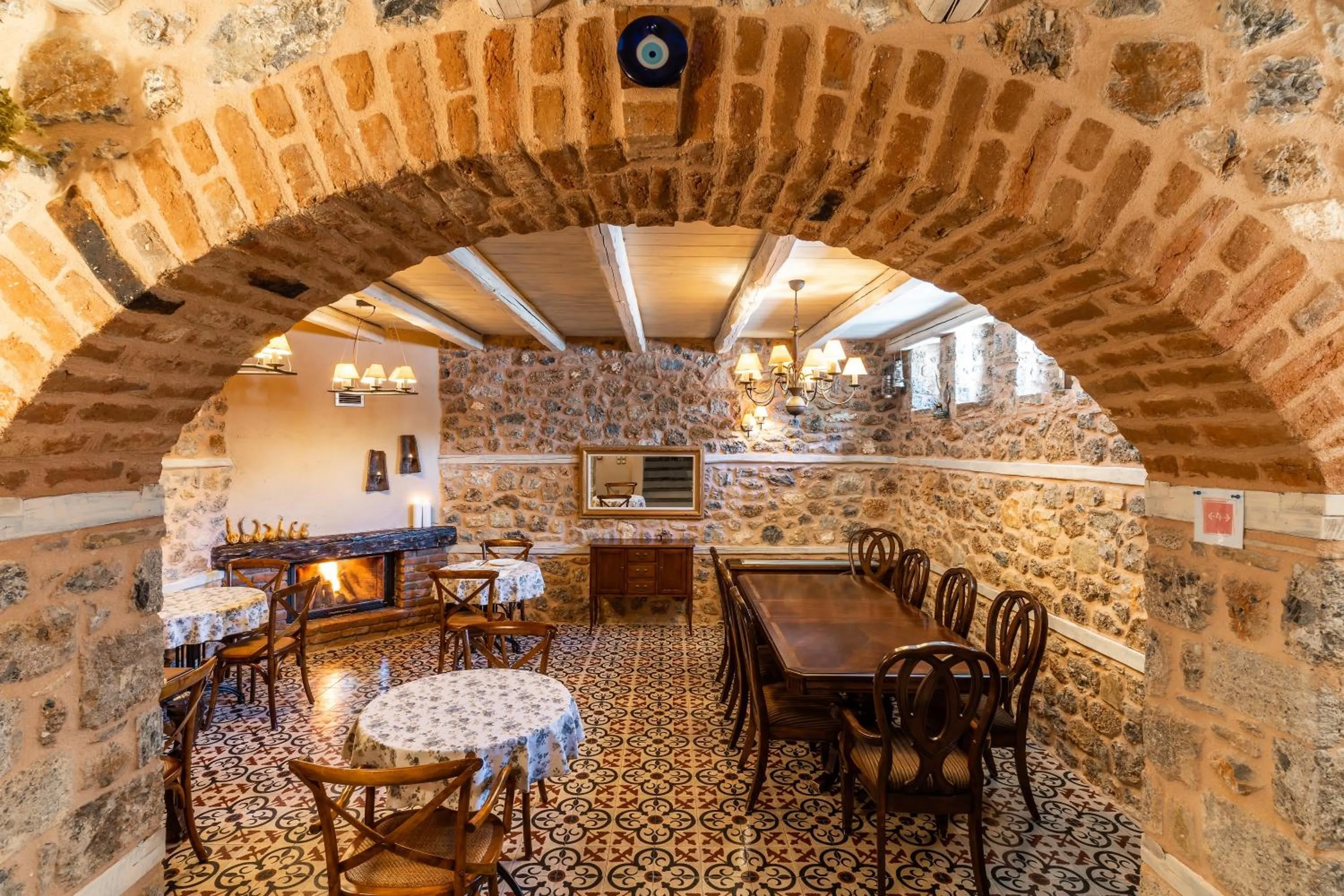Dining area in Palio Litochoro The Countryside Lodge