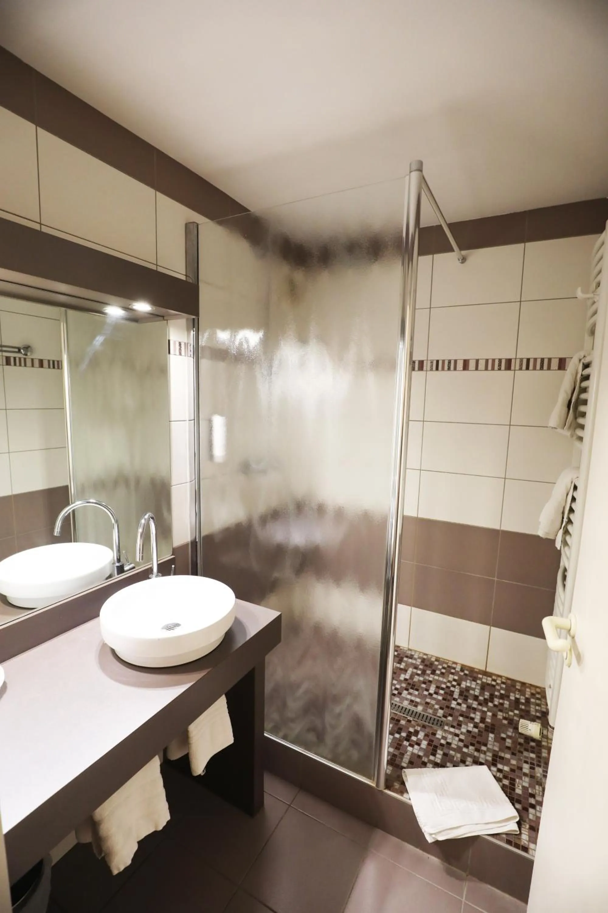 Shower in Logis Le Bourguignon