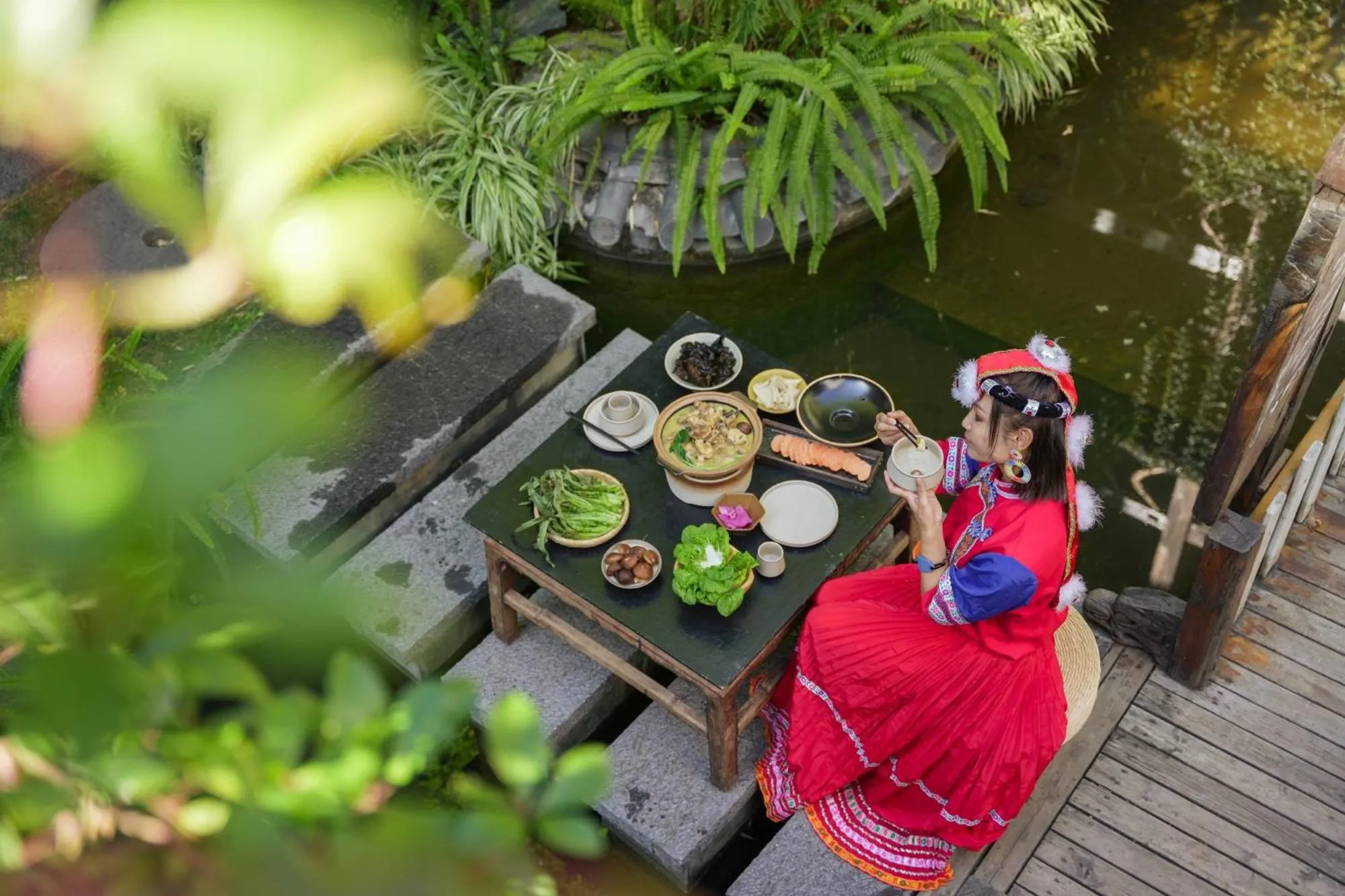Inner courtyard view in Old Story Inn Lijiang Old Town