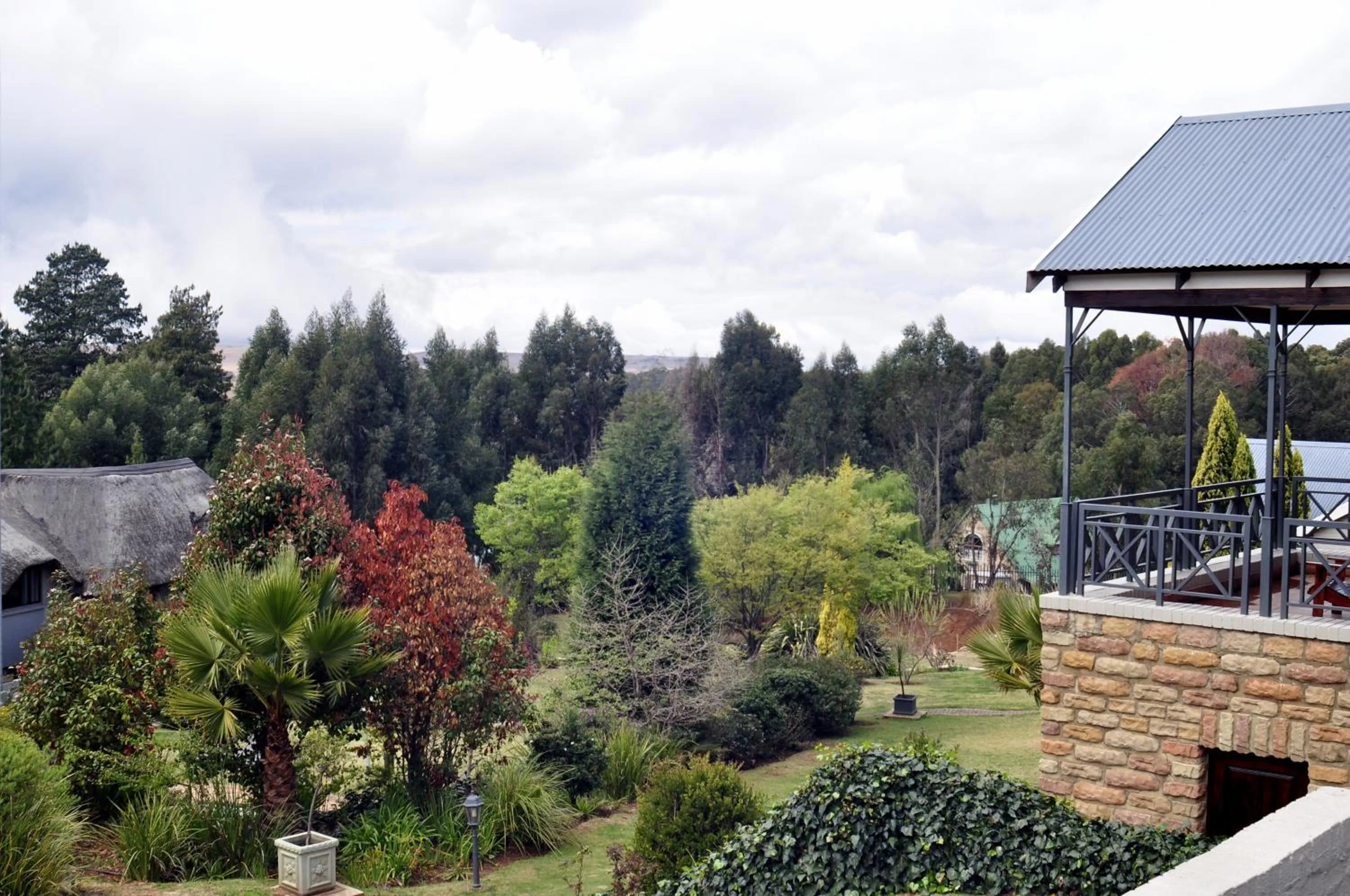 Garden view in The Highlander Hotel Dullstroom