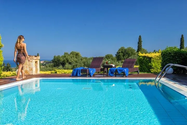 Pool view in St John Villas Zakynthos
