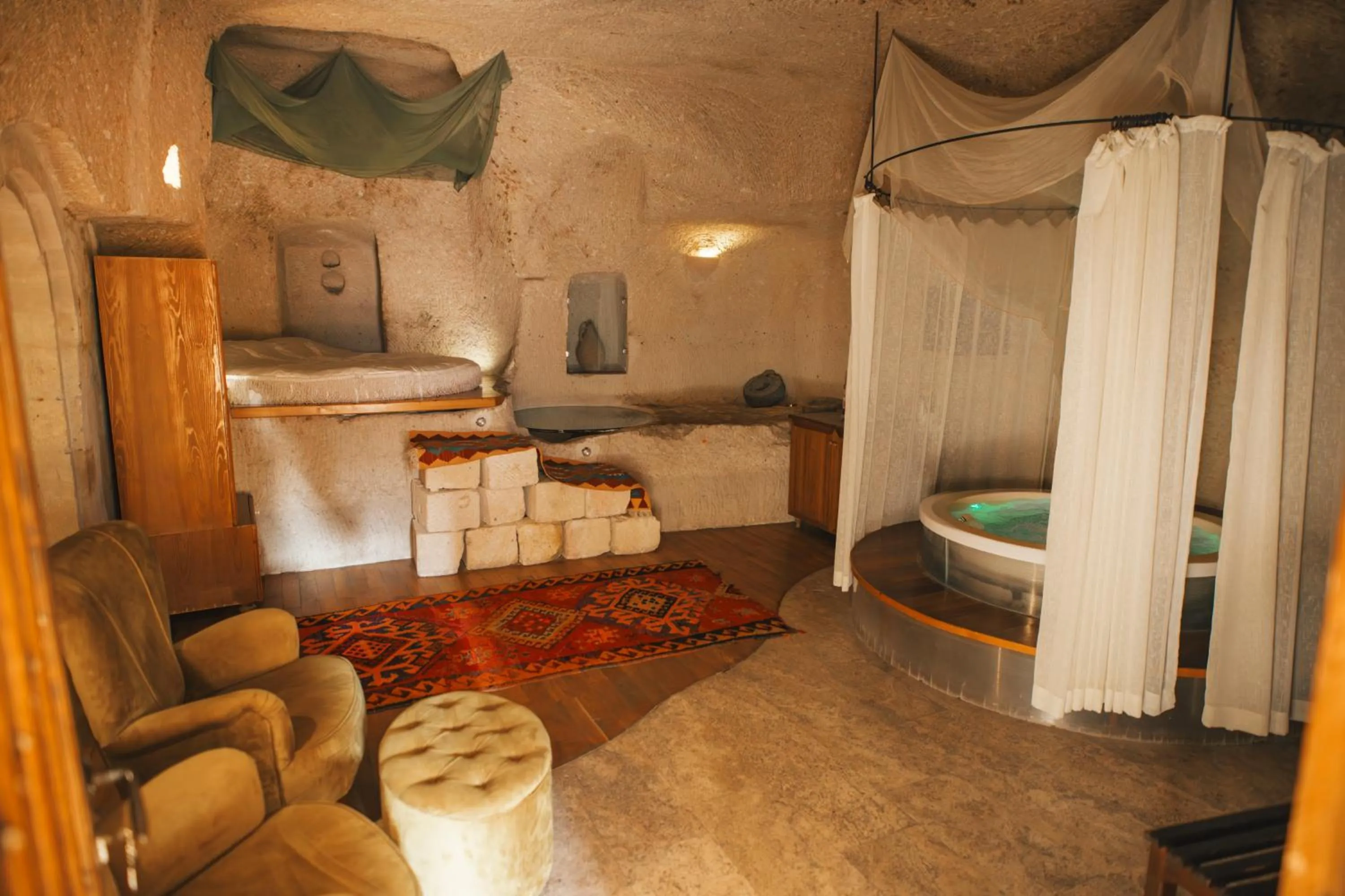 Bed in Anatolian Houses Cave Hotel & SPA