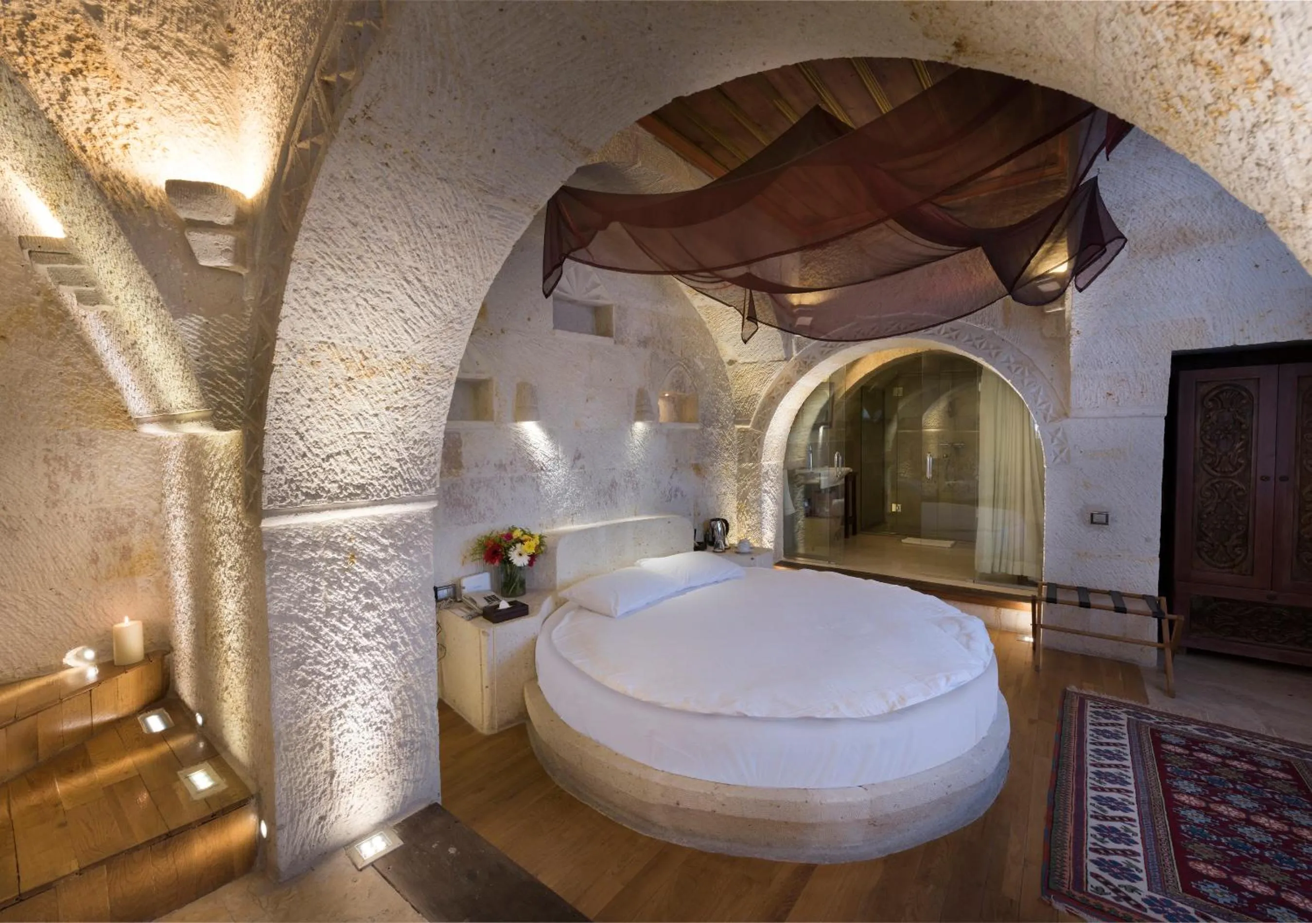 Bed in Anatolian Houses Cave Hotel & SPA
