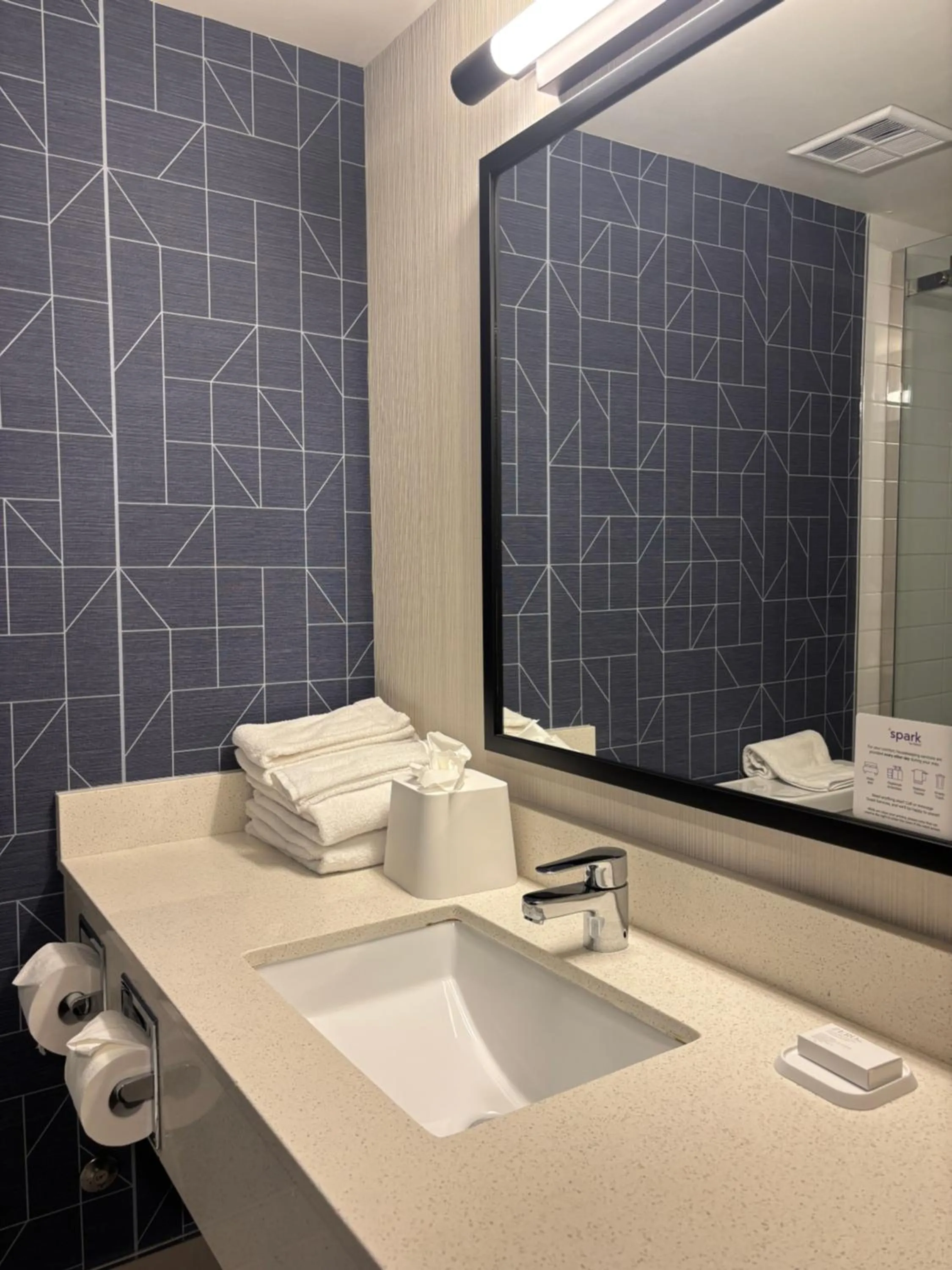 Bathroom in Spark by Hilton Toronto Mississauga