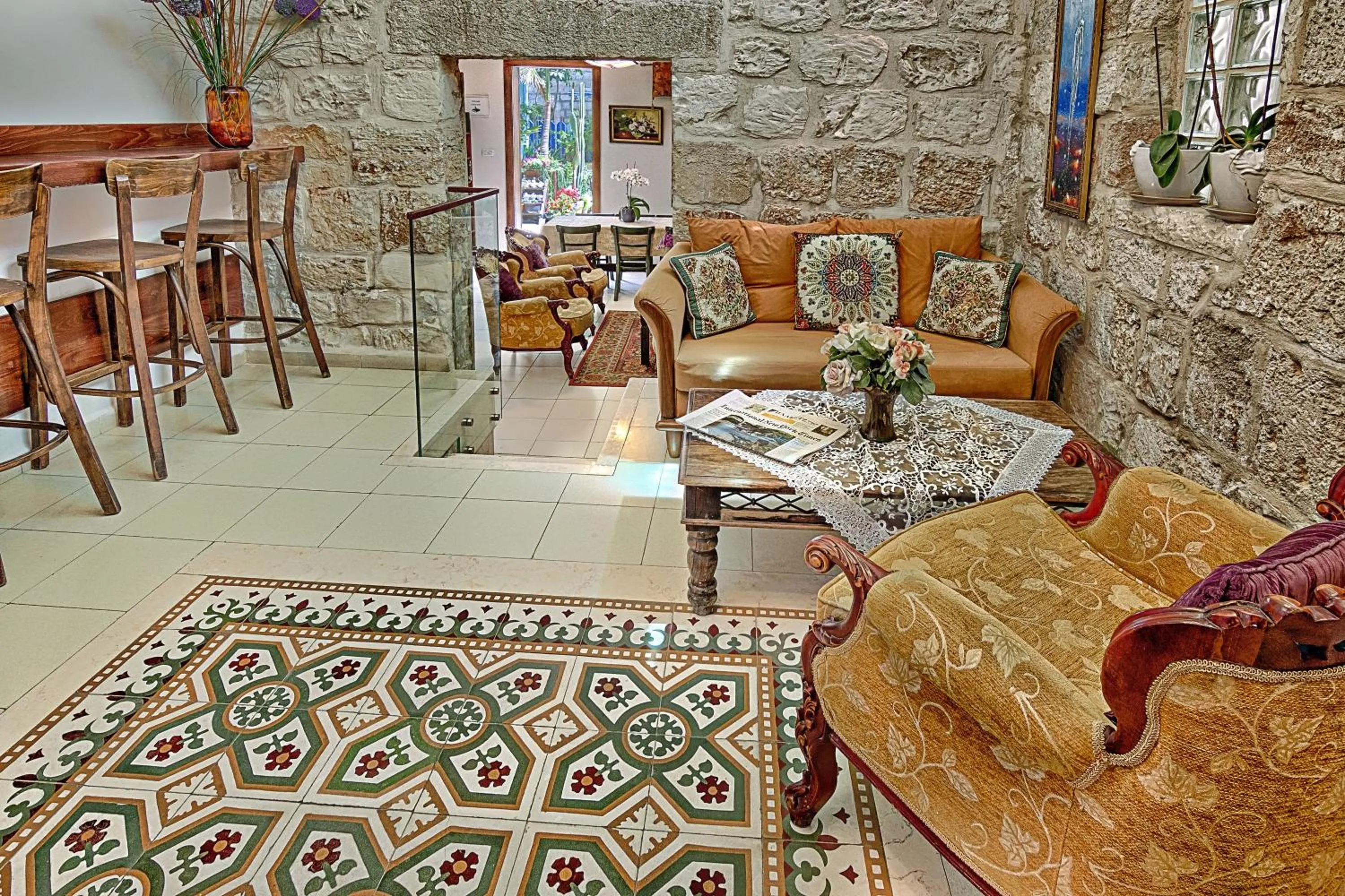 Seating area in Port Inn