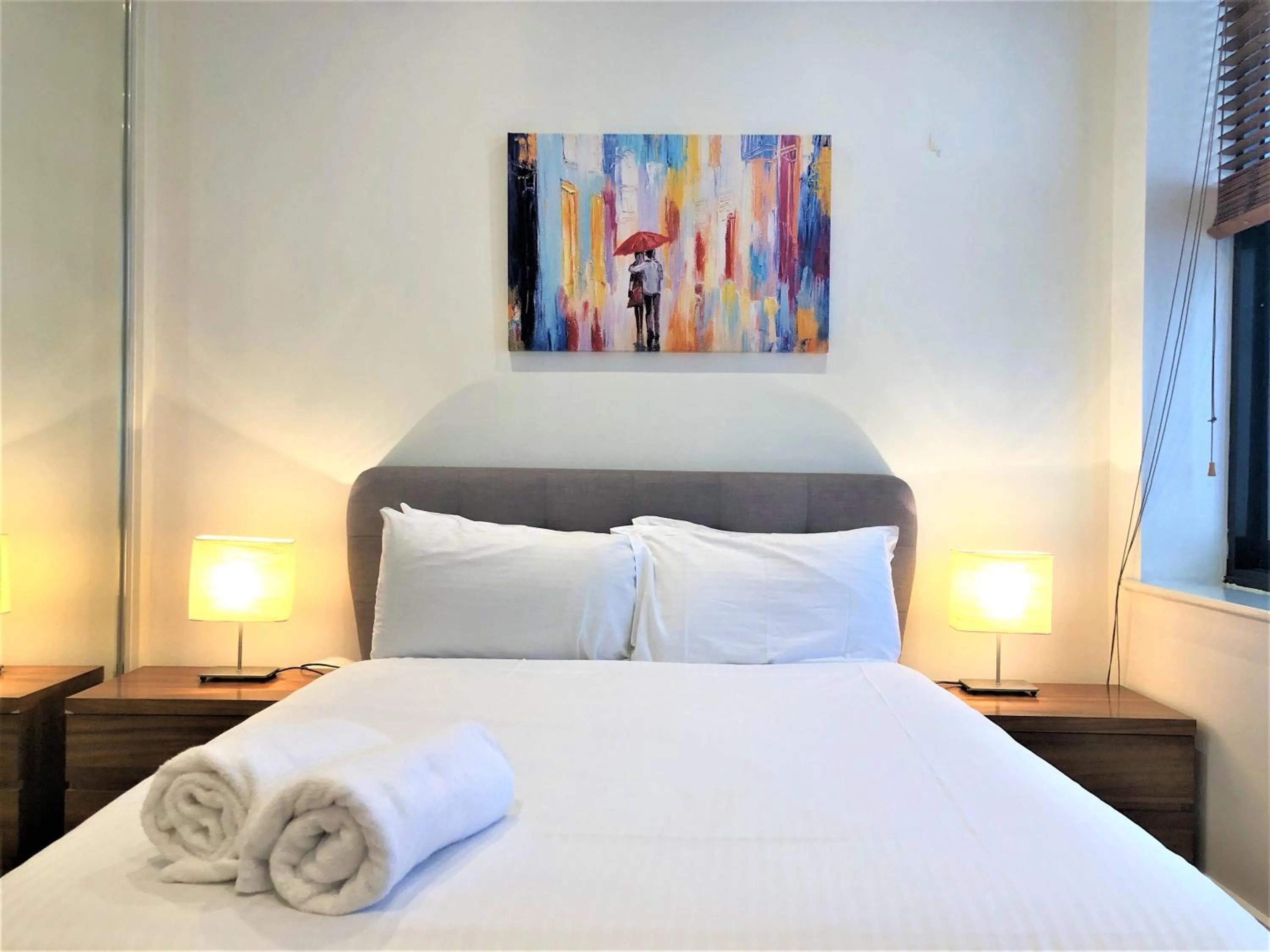 Bedroom, Bed in ReadySet Apartments on King