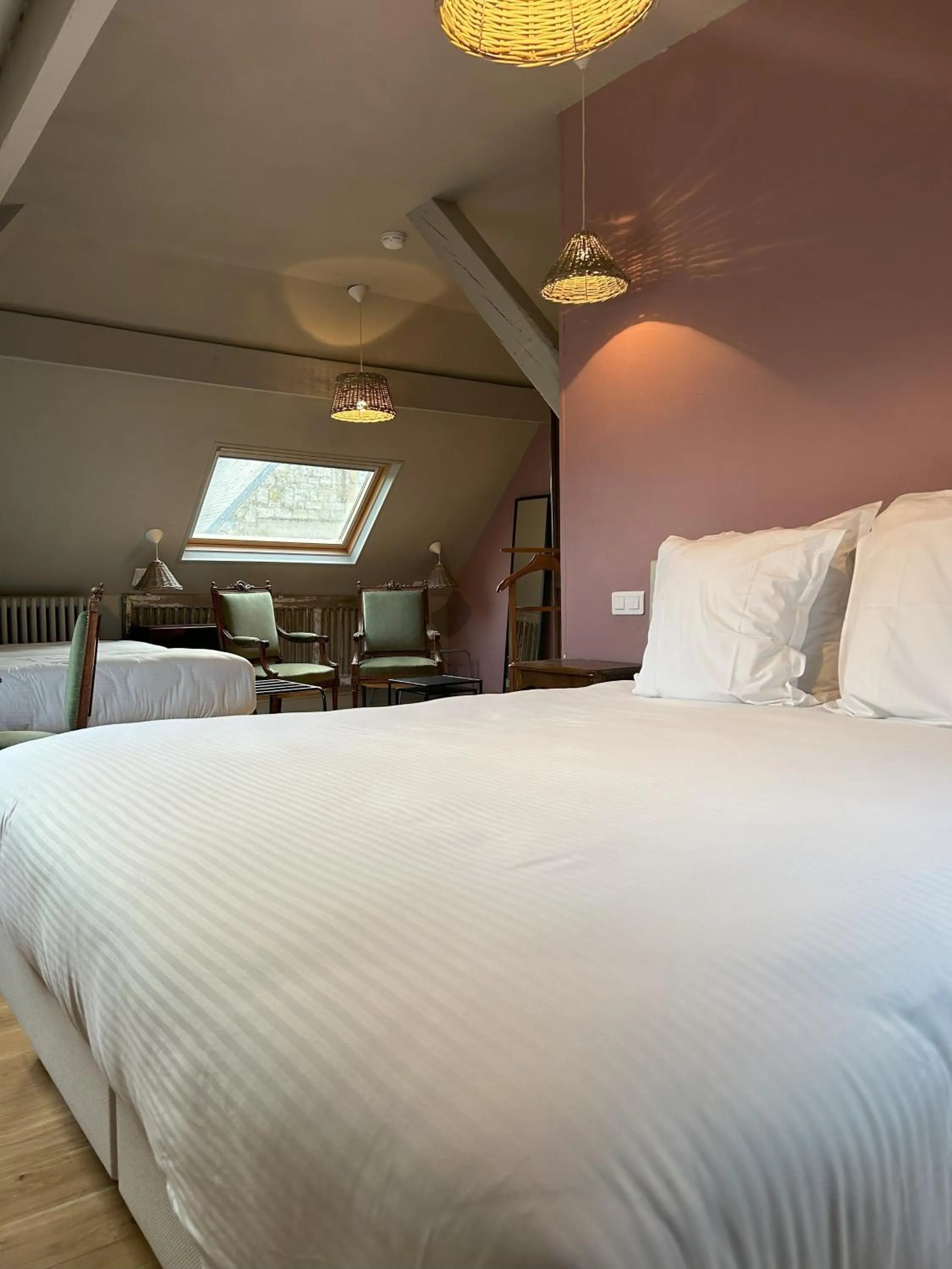 Photo of the whole room, Bed in HOTEL DE L'ABBAYE DE LONGPONT