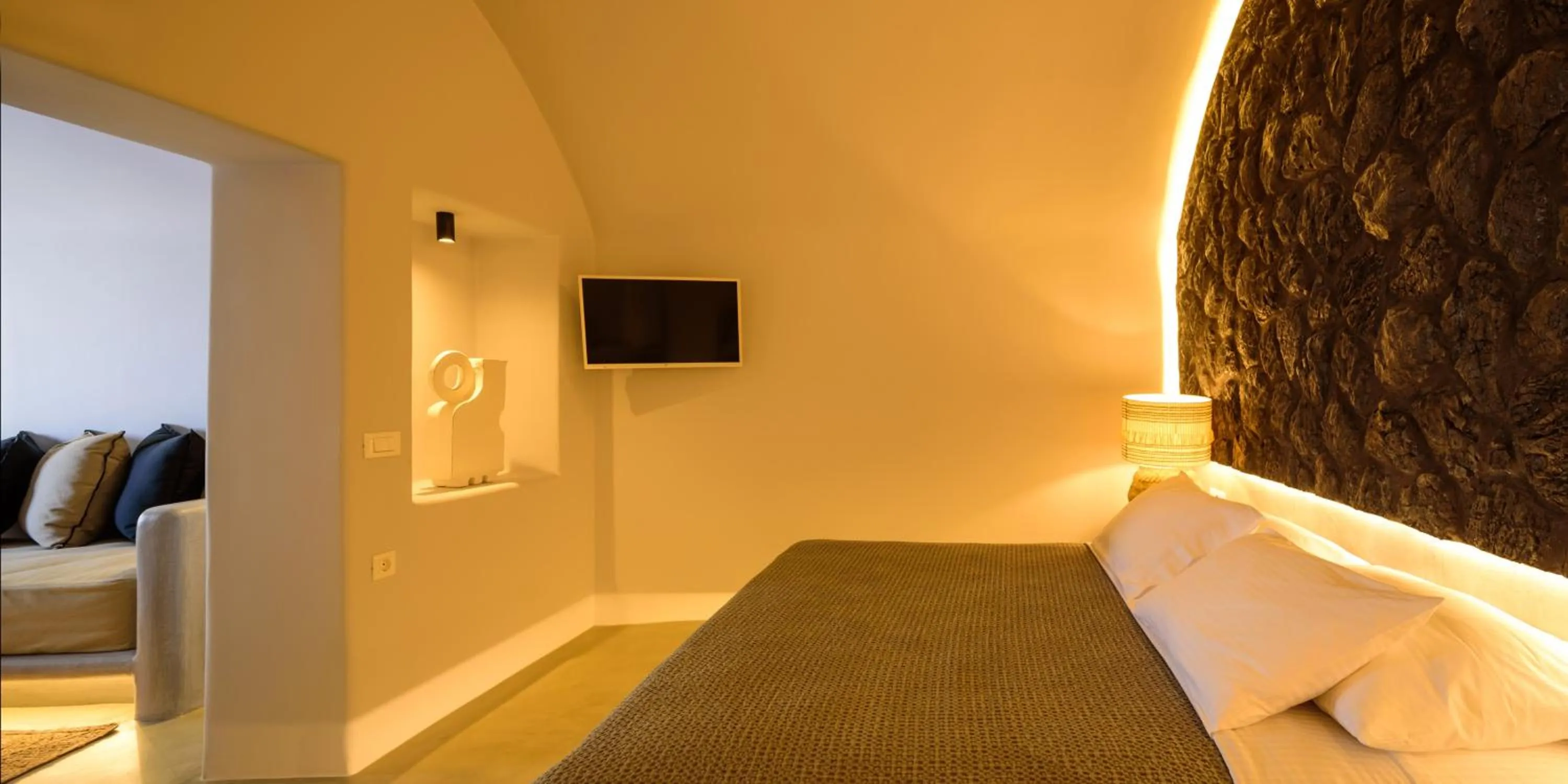 Bed in Nostos Apartments