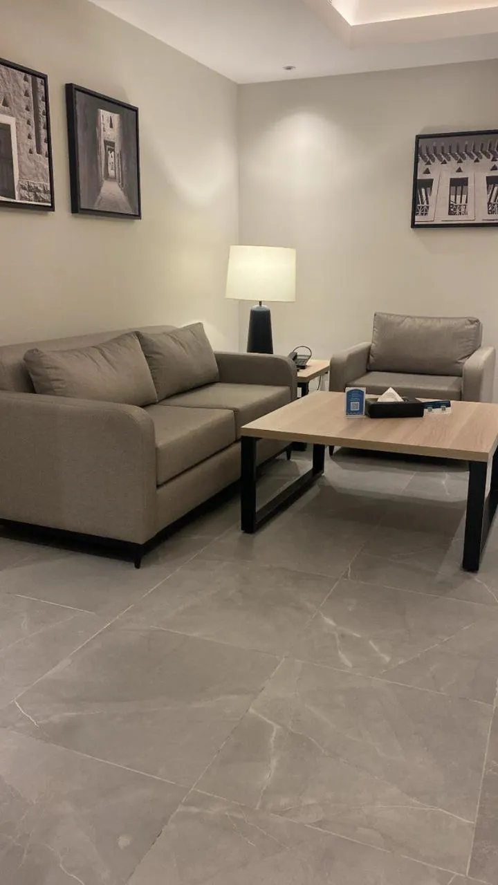 Seating area in Manazel Aldiafah serviced Apartments AlSulymaniyah