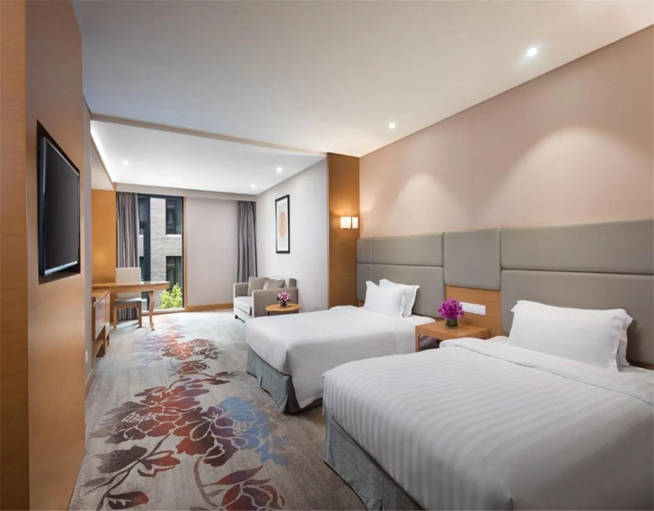 Bed in Ramada by Wyndham Beijing Airport