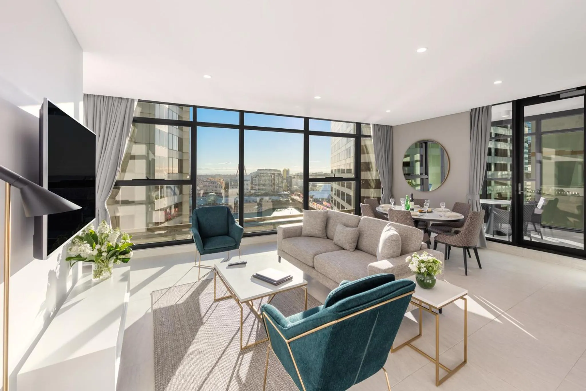 Living room in Meriton Suites Sussex Street, Sydney