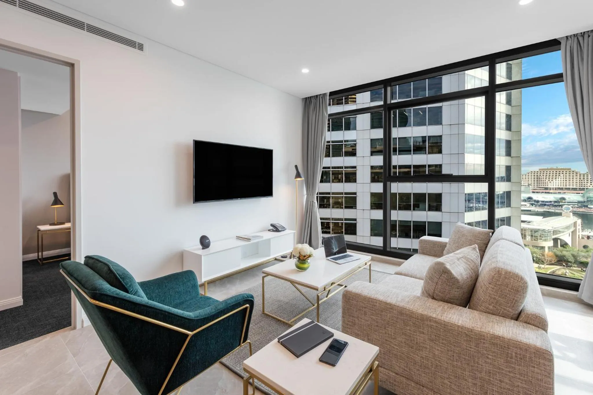 Living room in Meriton Suites Sussex Street, Sydney