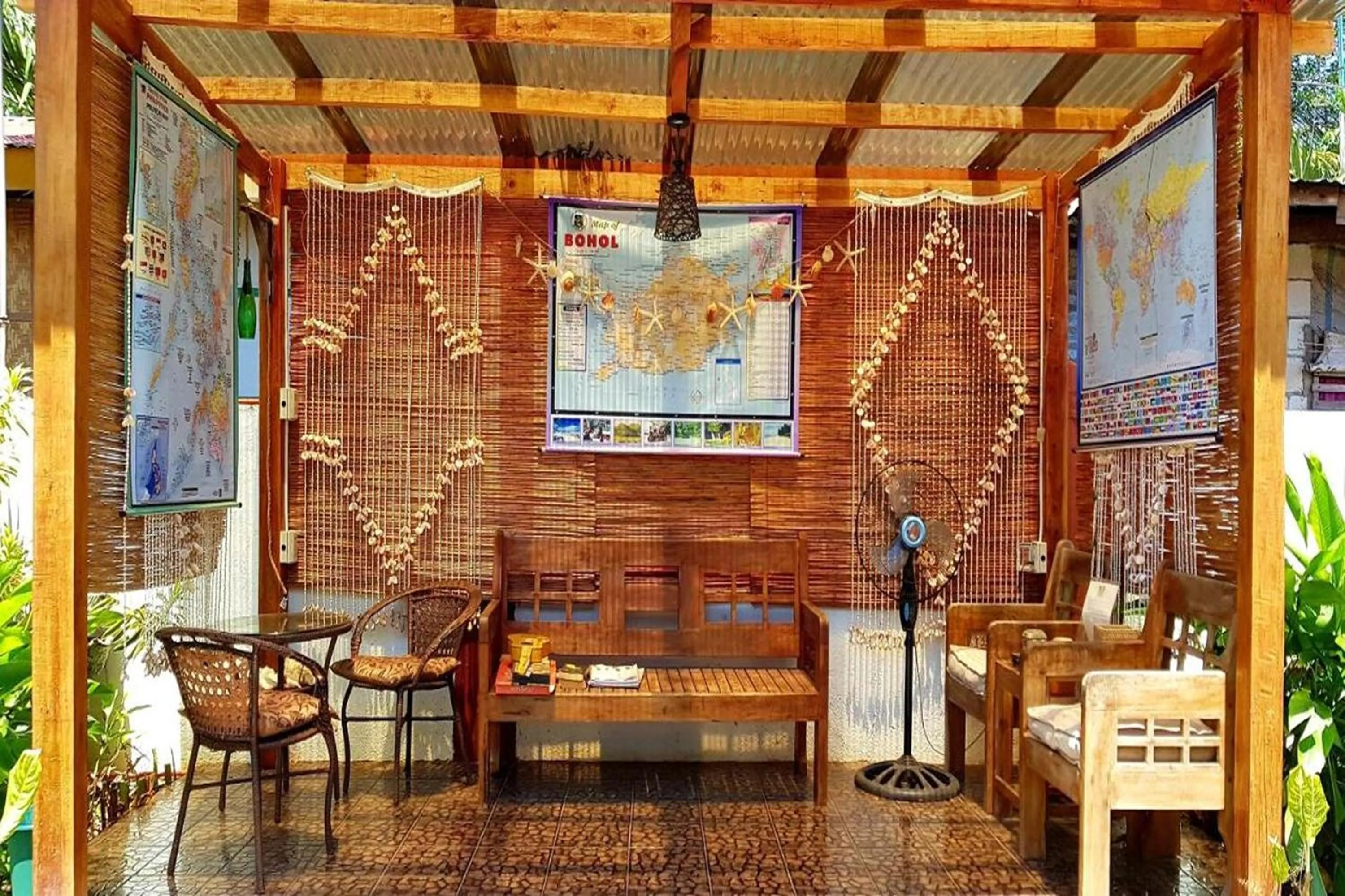 Seating area in Intoy's Place Panglao near Beach