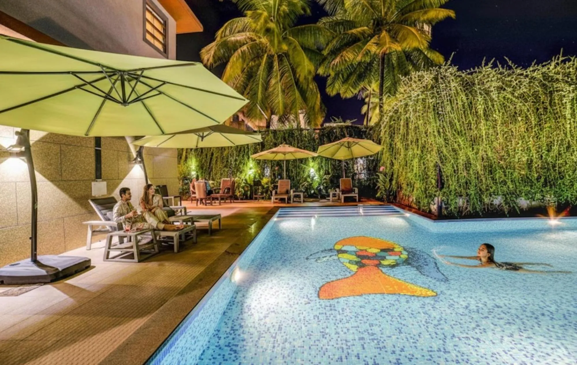 Pool view in Fabhotel Prime Sarala Crown - 500M From Calangute Beach