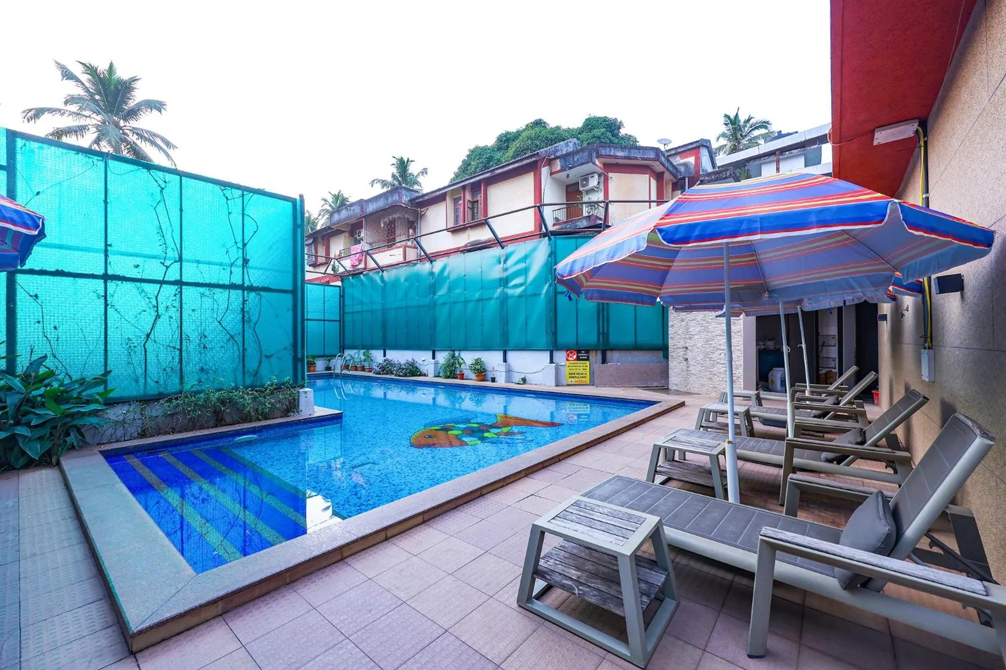 Pool view in Fabhotel Prime Sarala Crown - 500M From Calangute Beach